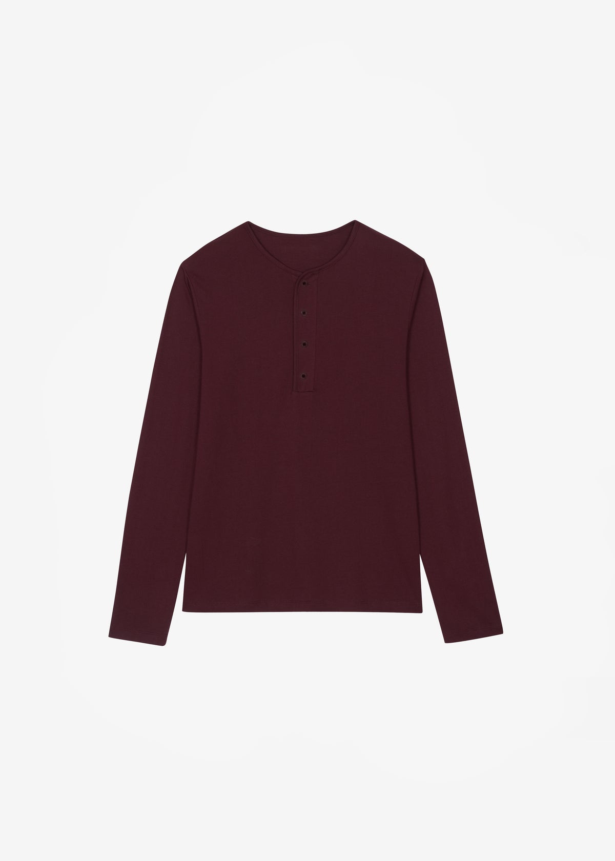 Whitby Modal-Blend Henley T-Shirt - Burgundy - 6