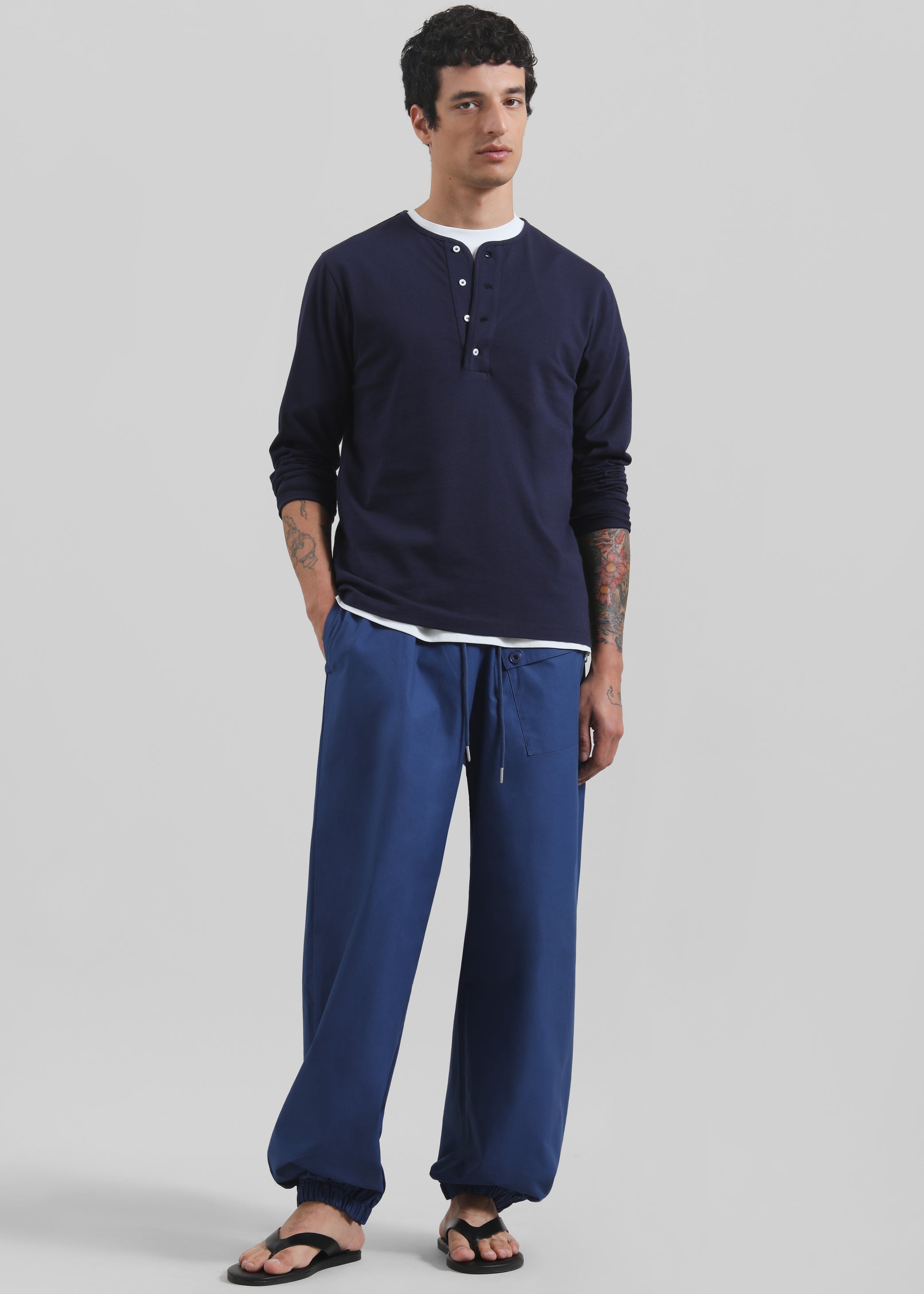 Shop the look image for Darien Cotton Joggers - Cobalt