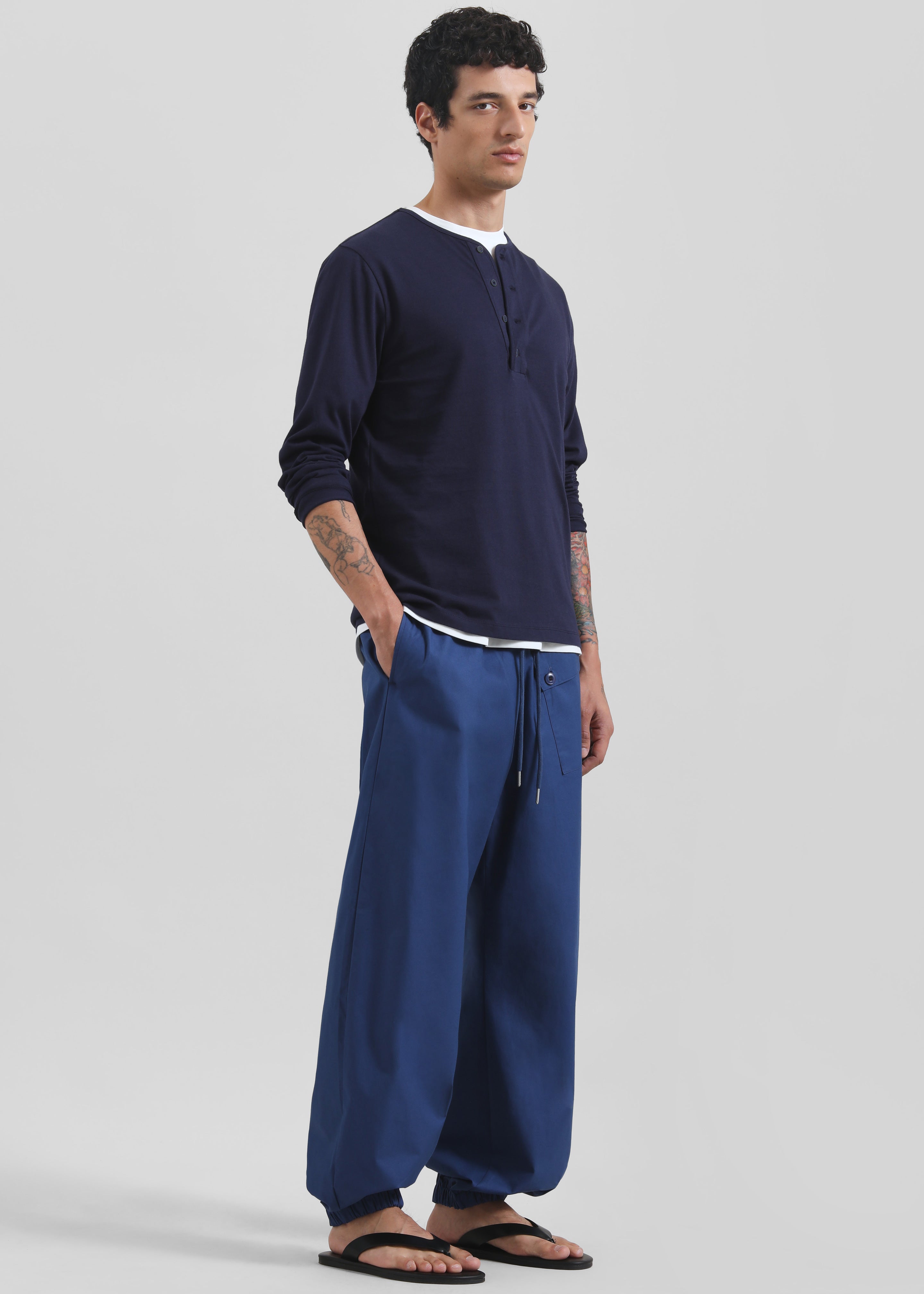 Whitby Modal-Blend Henley T-Shirt - Navy - 5