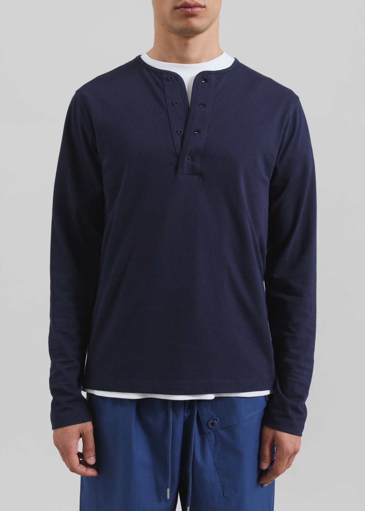 Whitby Modal-Blend Henley T-Shirt - Navy - 4
