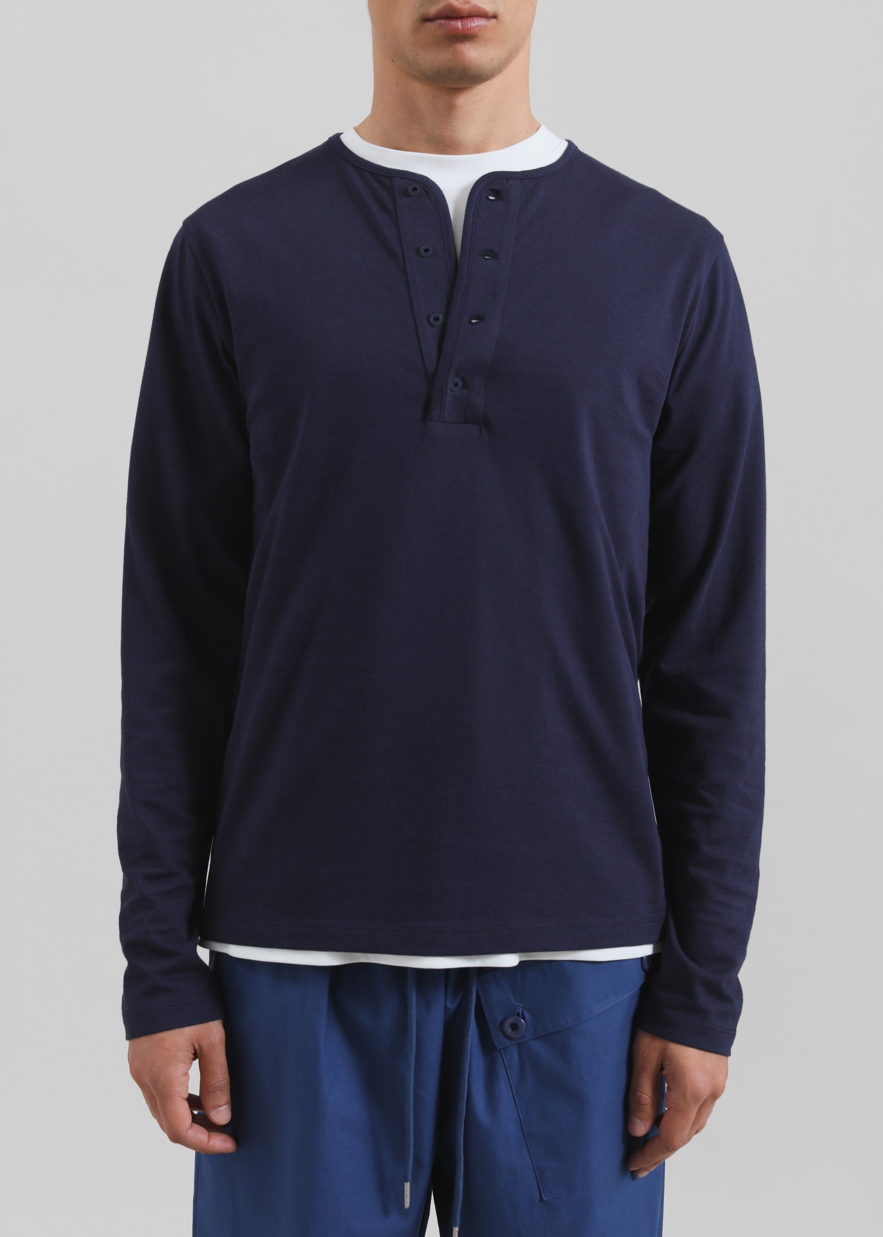 Whitby Modal-Blend Henley T-Shirt - Navy - 4