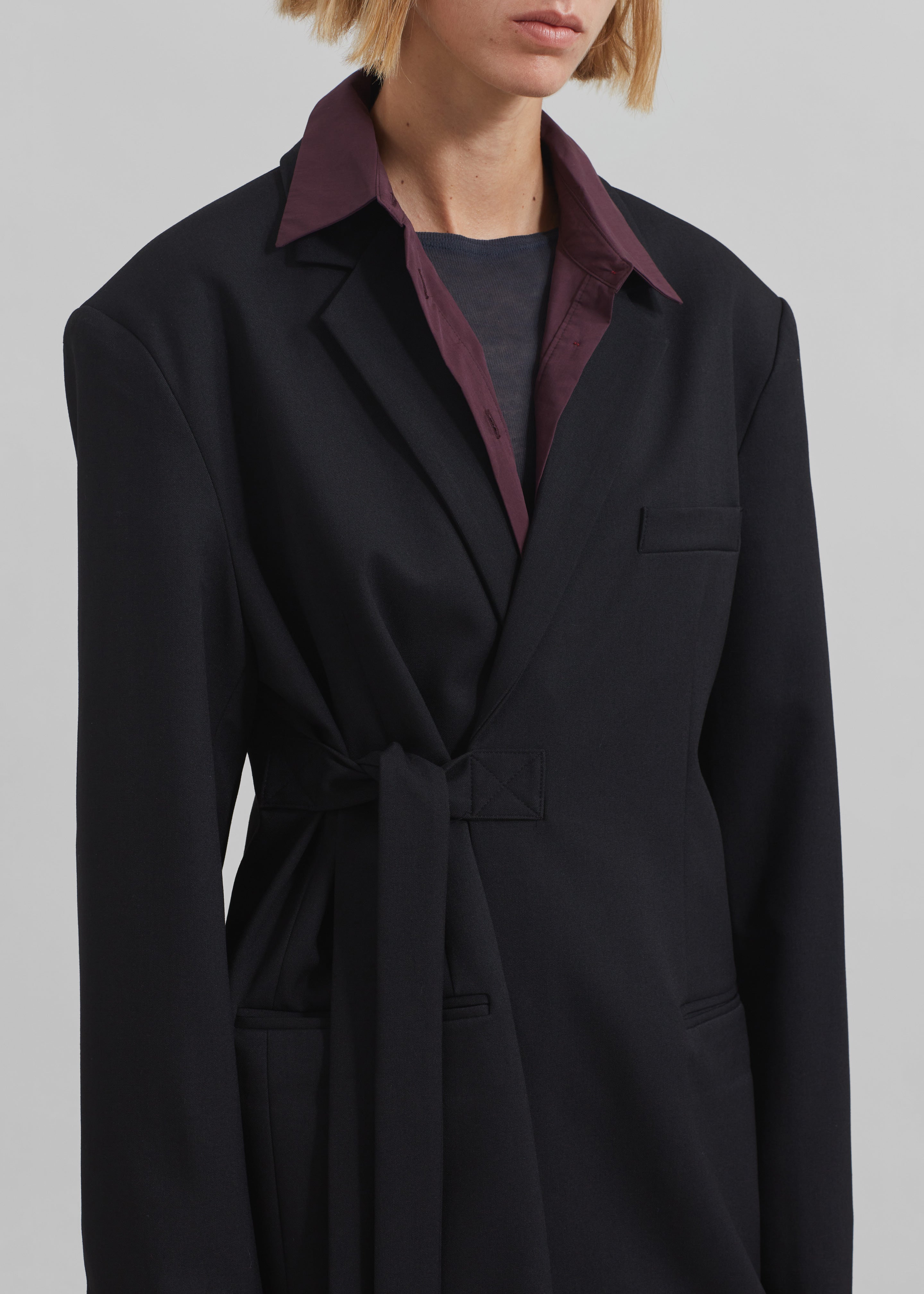 Whiteney Tie Up Blazer - Black - 2