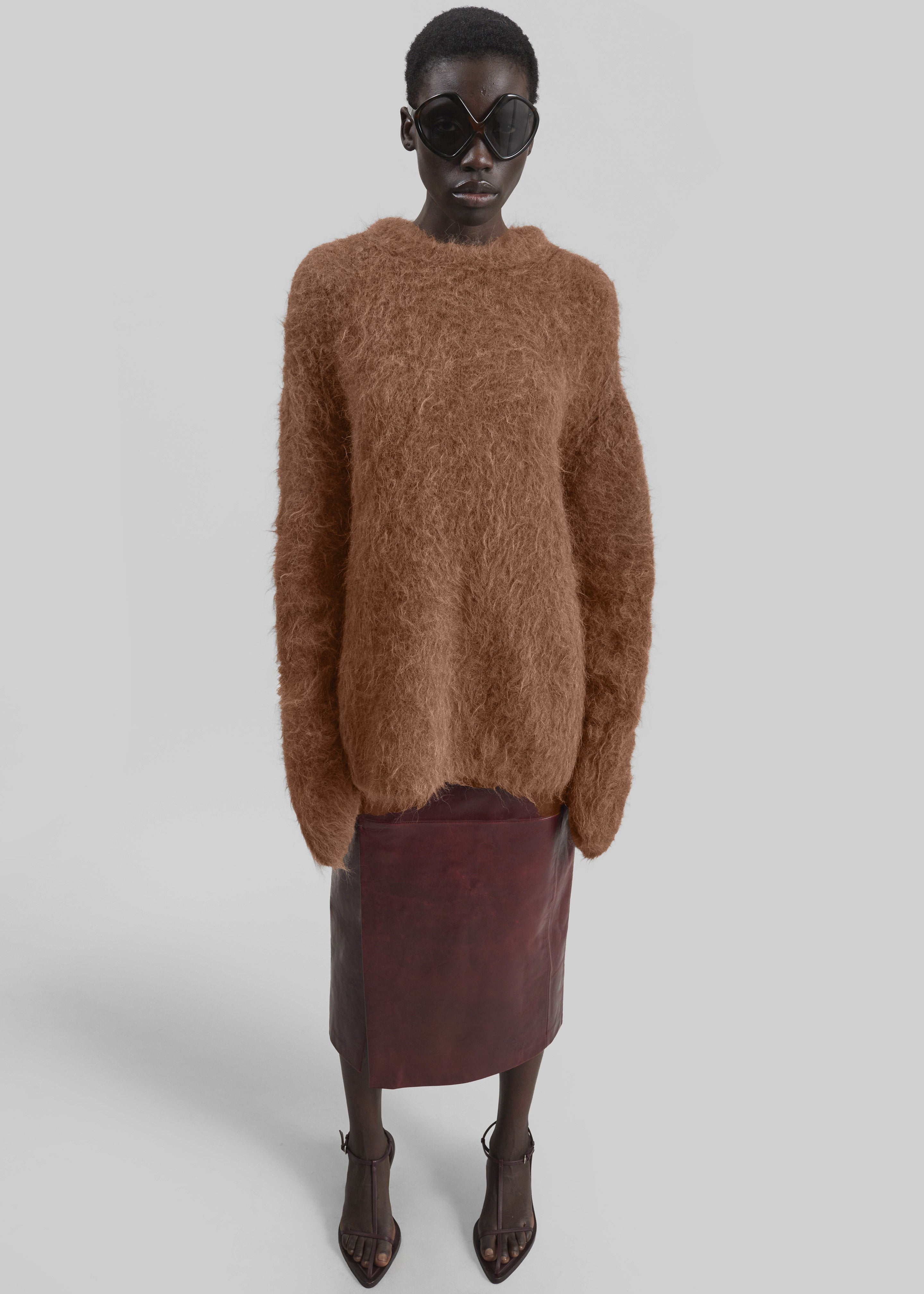 Willy Alpaca Knit Sweater - Dark Taupe - 2