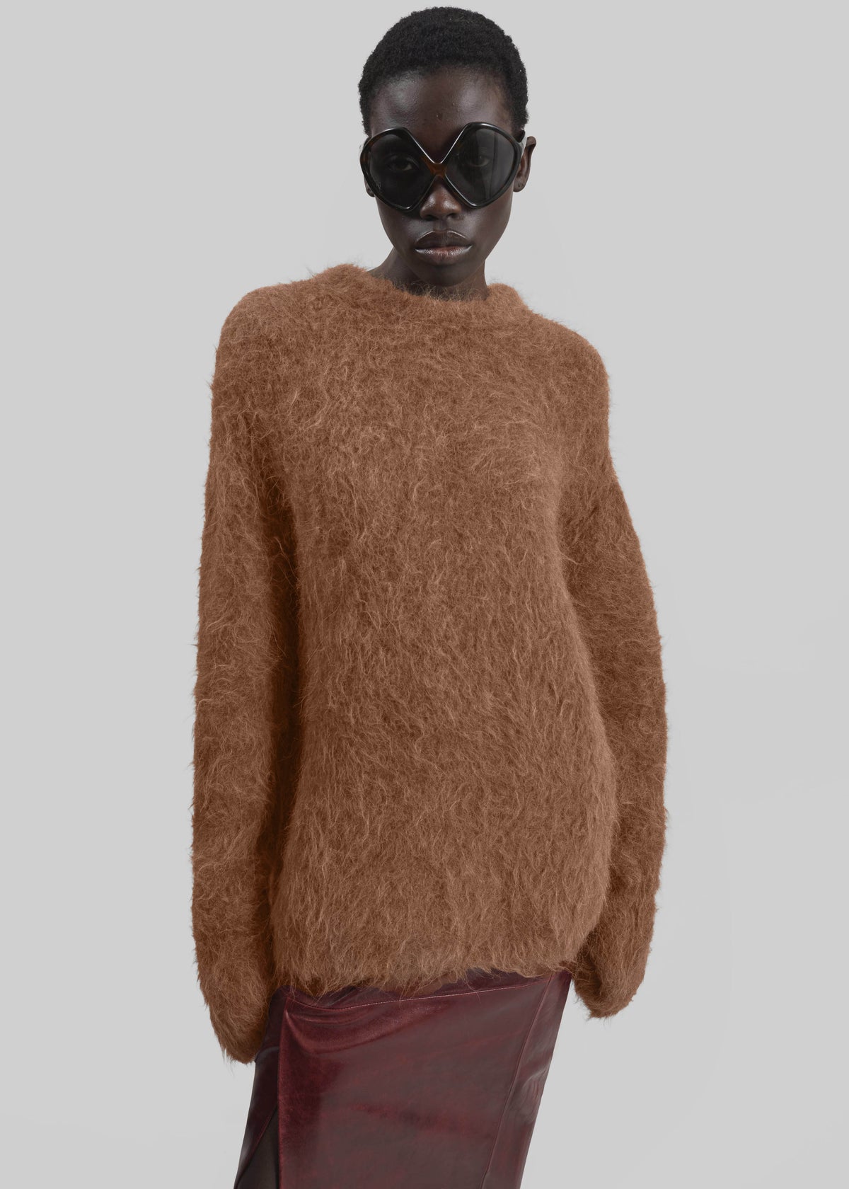 Willy Alpaca Knit Sweater - Dark Taupe - 3