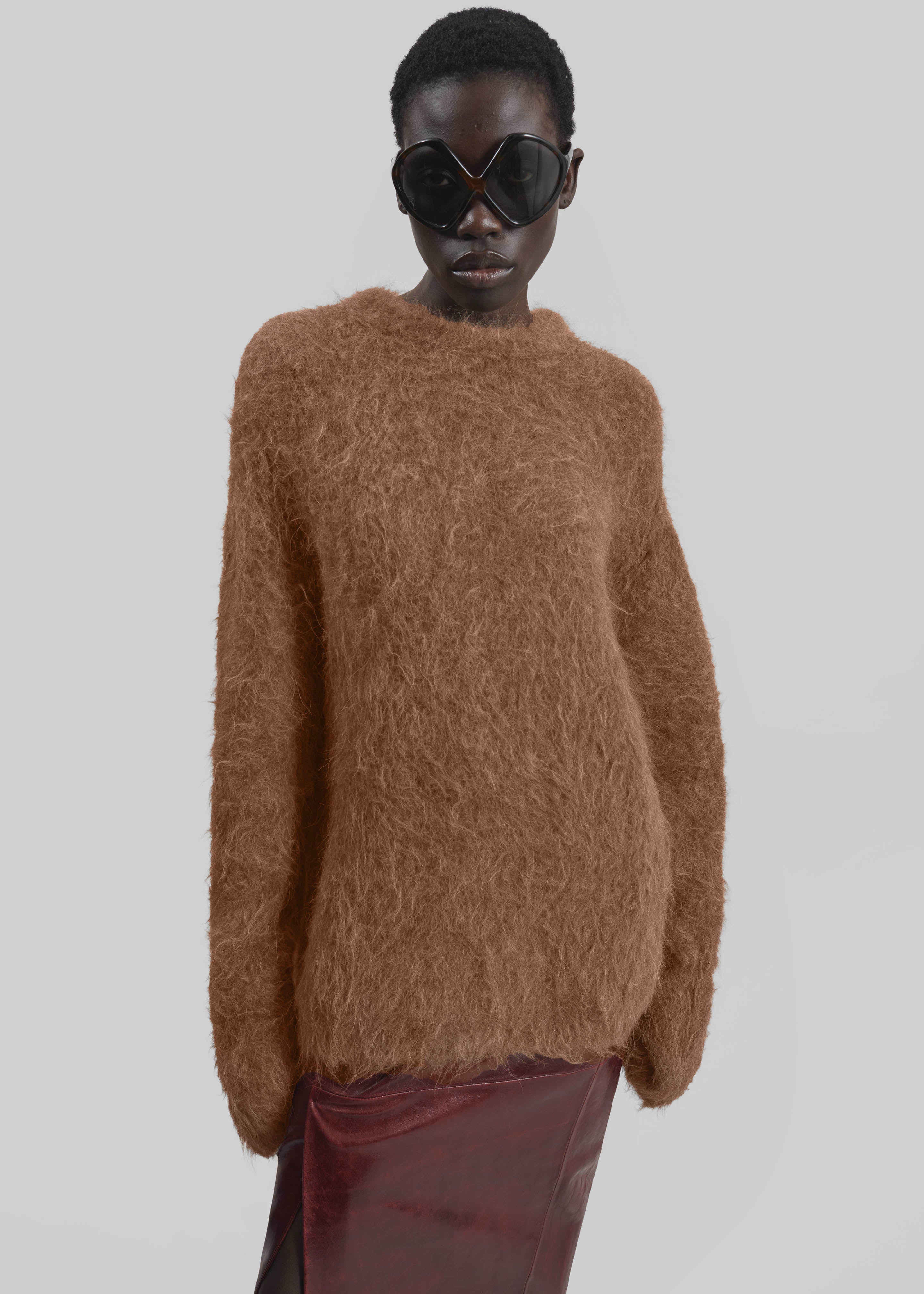 Willy Alpaca Knit Sweater - Dark Taupe - 3