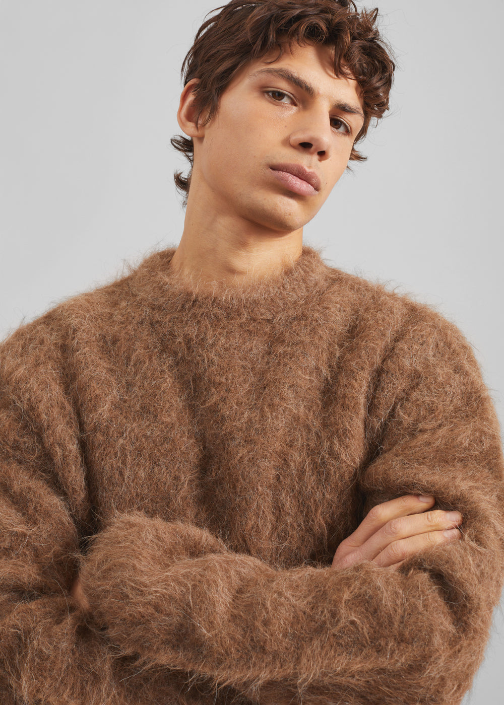 Willy Alpaca Knit Sweater - Dark Taupe - 1