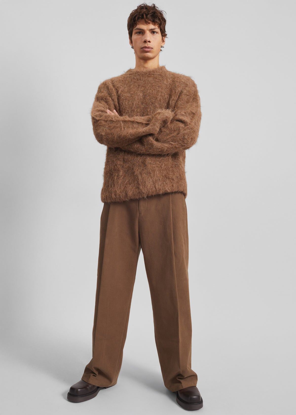 Willy Alpaca Knit Sweater - Dark Taupe - 7