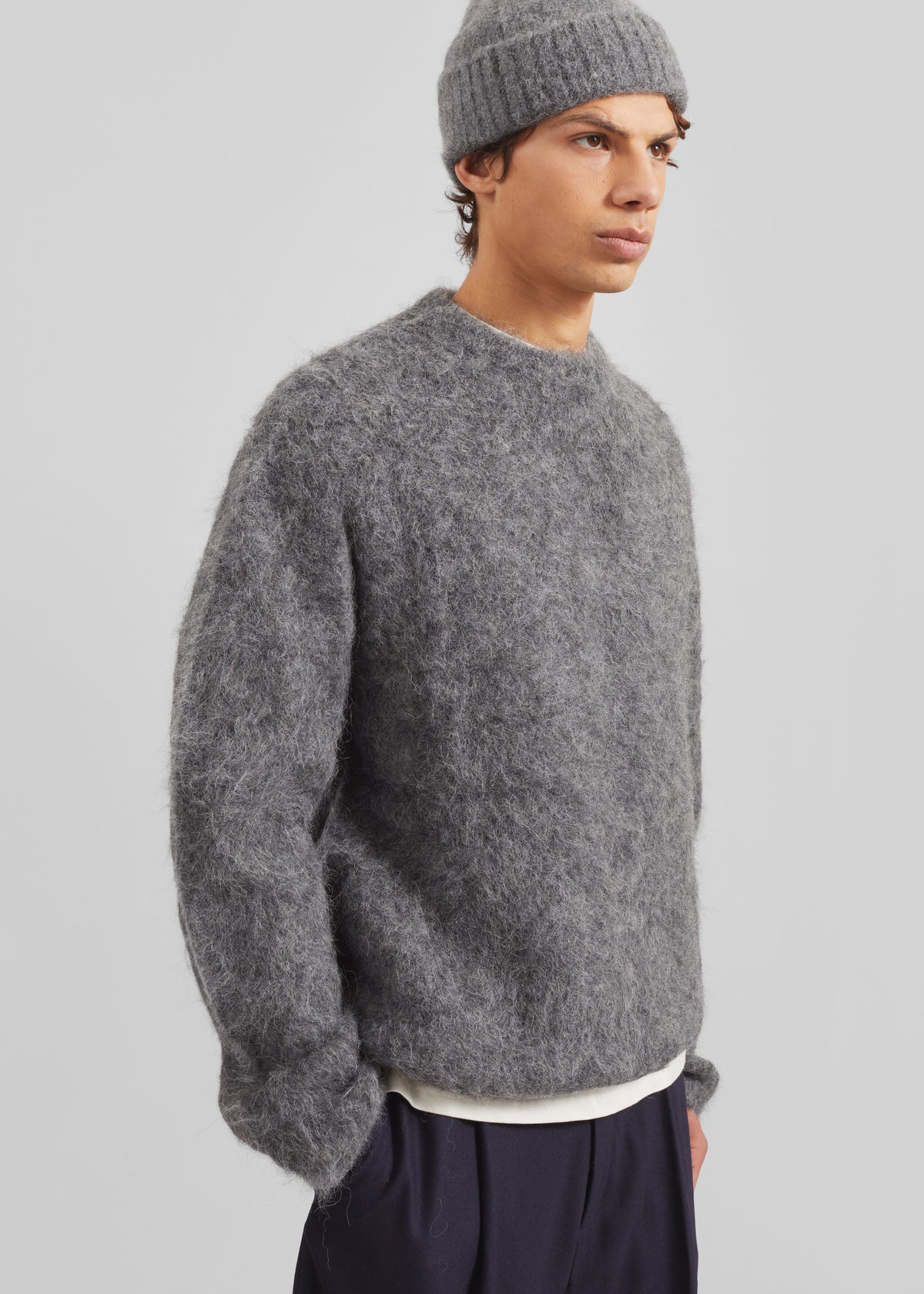 Willy Alpaca Knit Sweater - Grey - 5 - [gender-men]