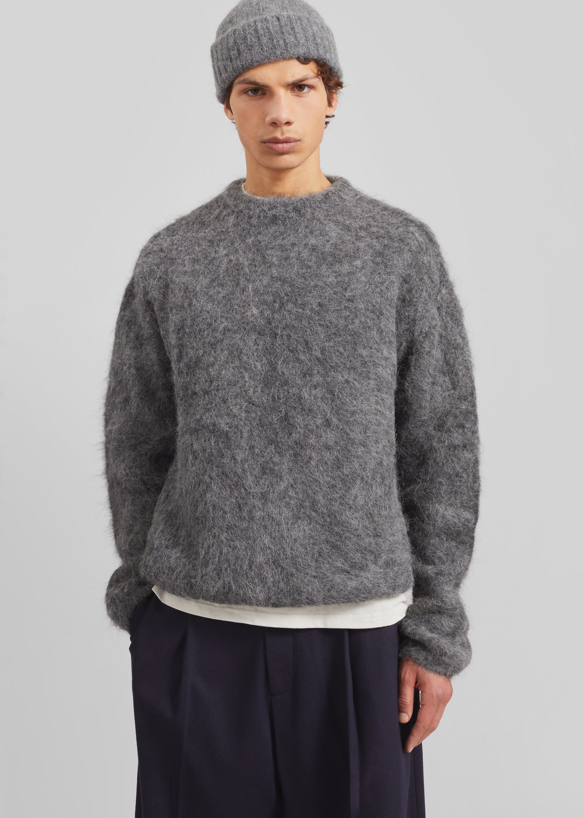 Willy Alpaca Knit Sweater - Grey - 8