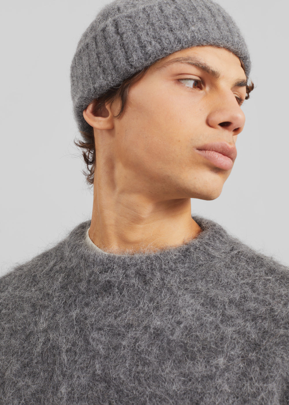 Willy Alpaca Knit Sweater - Grey - 1
