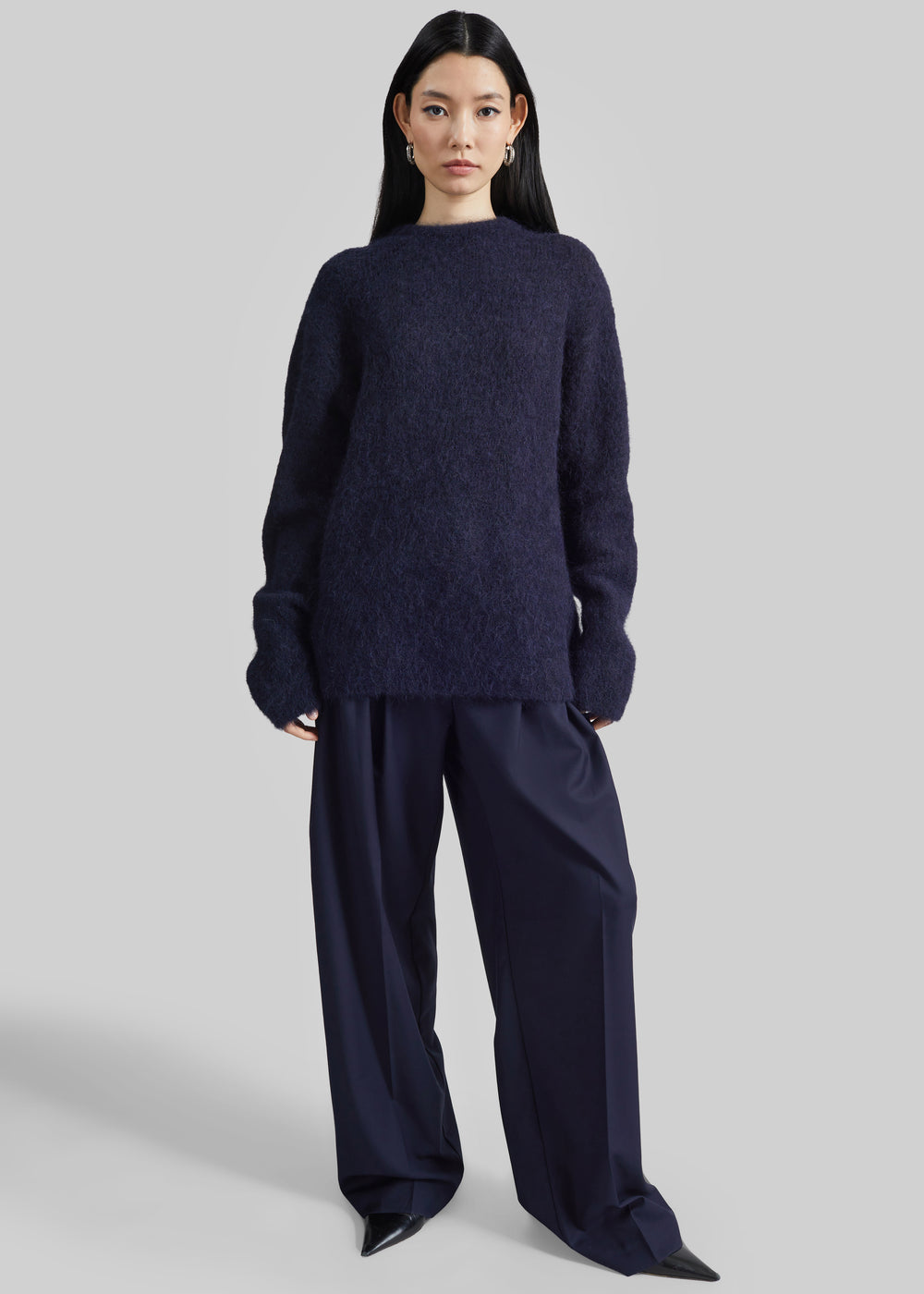 Willy Alpaca Knit Sweater - Navy - 1