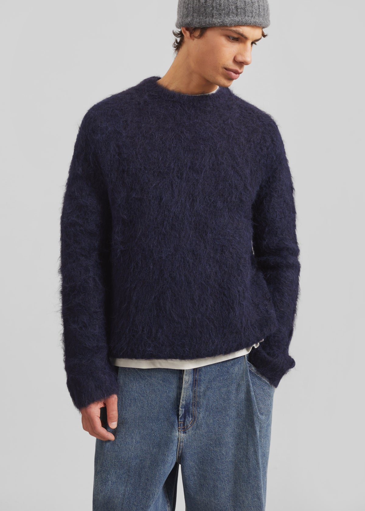 Willy Alpaca Knit Sweater - Navy - 6 - [gender-male]
