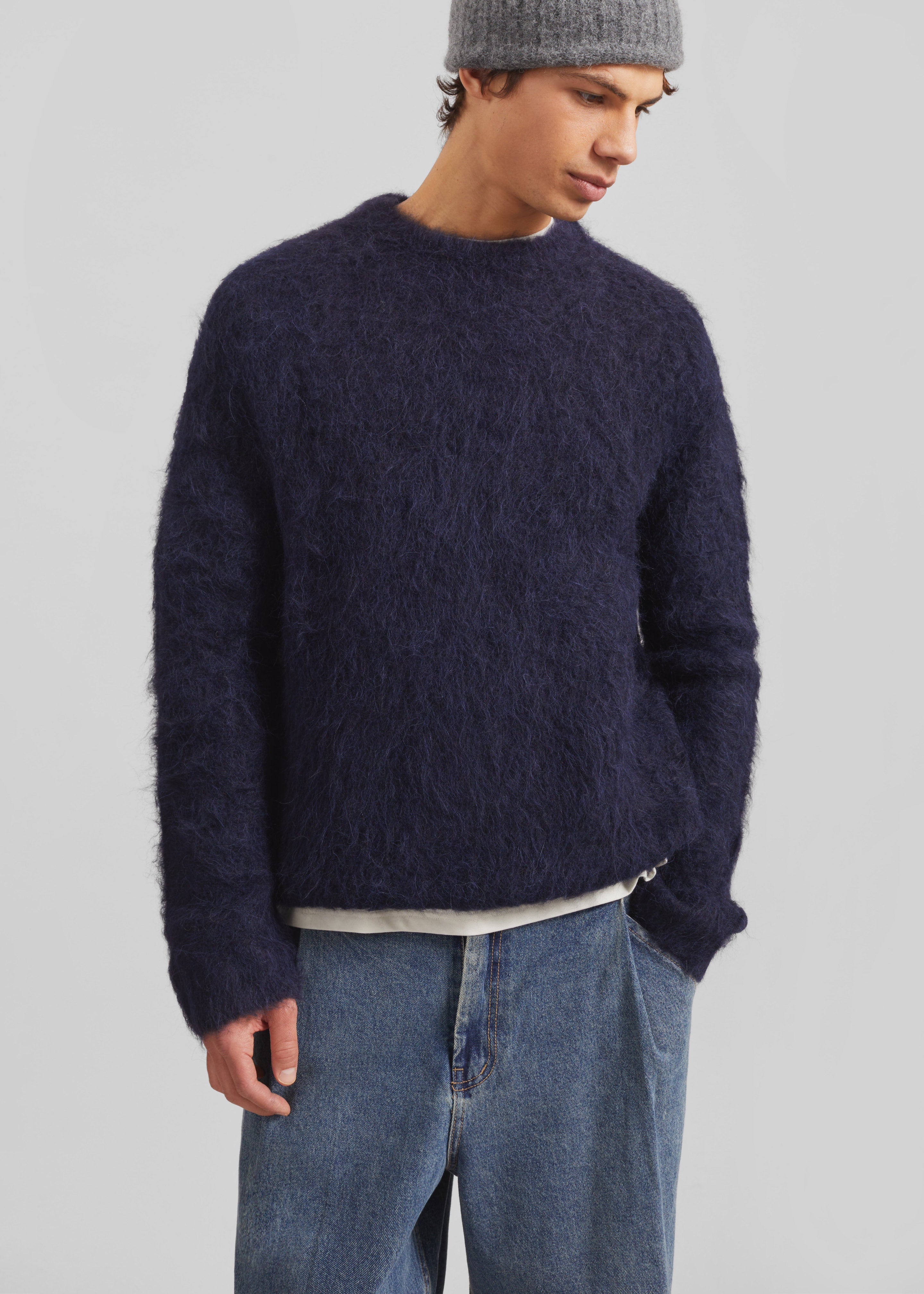 Willy Alpaca Knit Sweater - Navy - 6 - [gender-male]