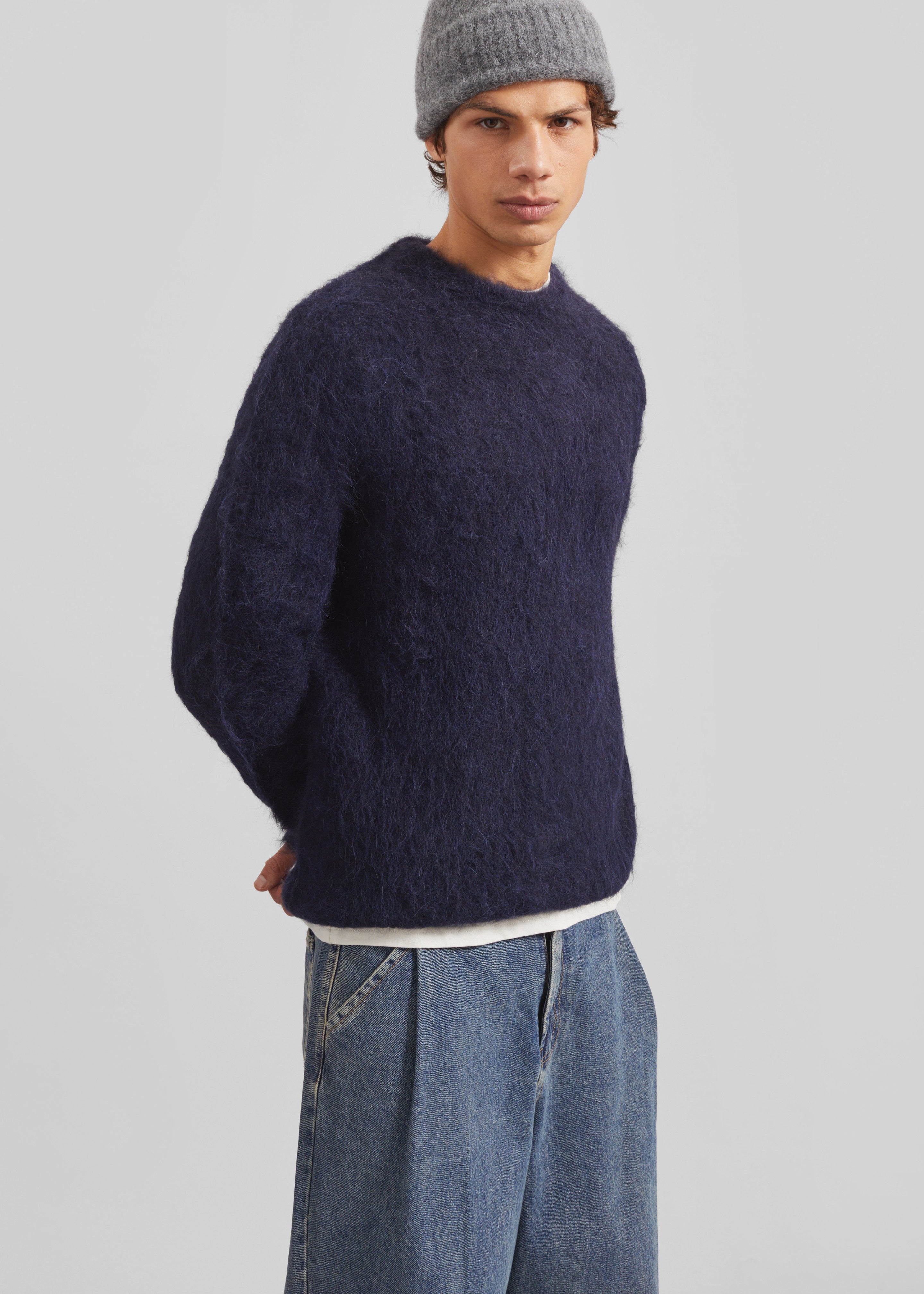 Willy Alpaca Knit Sweater - Navy - 10