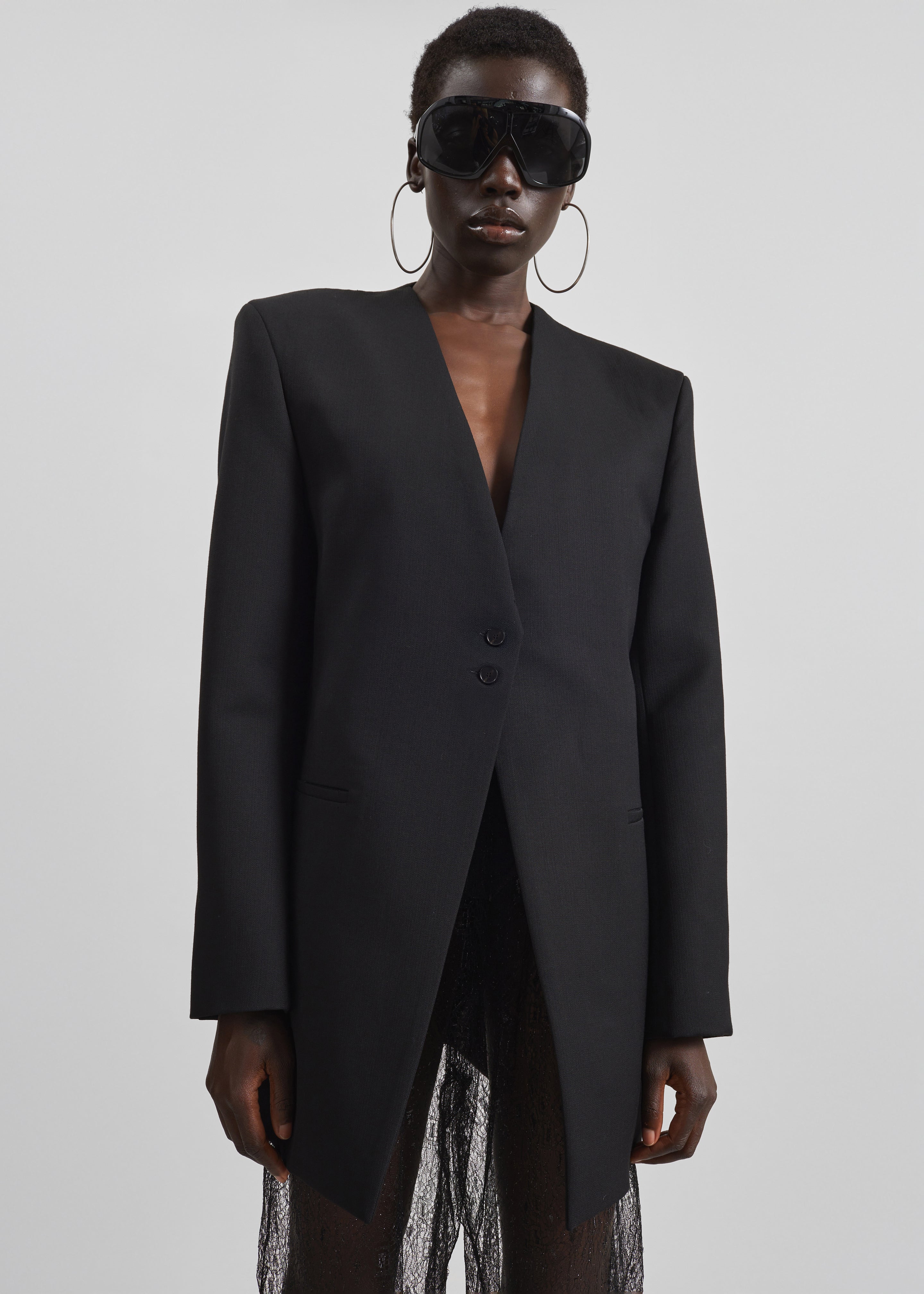 Winsen Collarless Blazer - Black – The Frankie Shop
