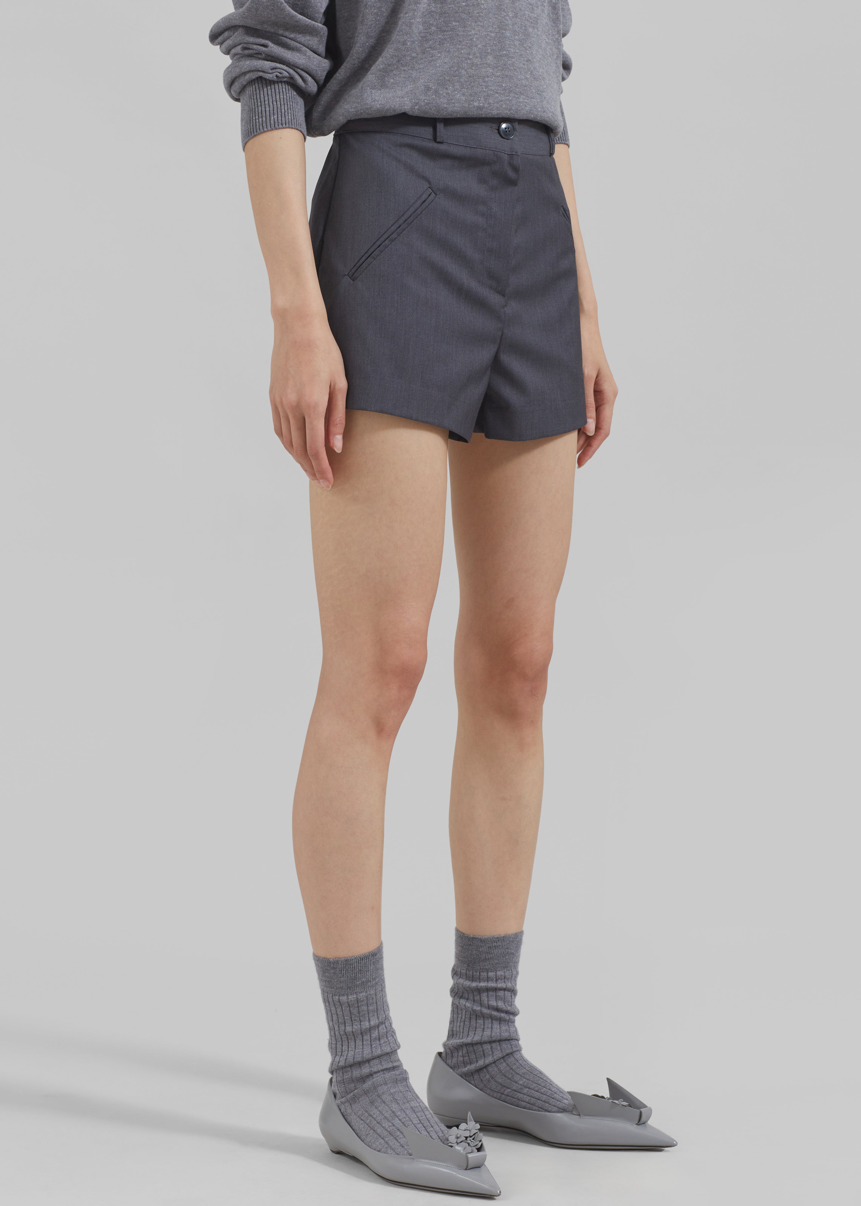 Xandra Mini Shorts - Grey - 4