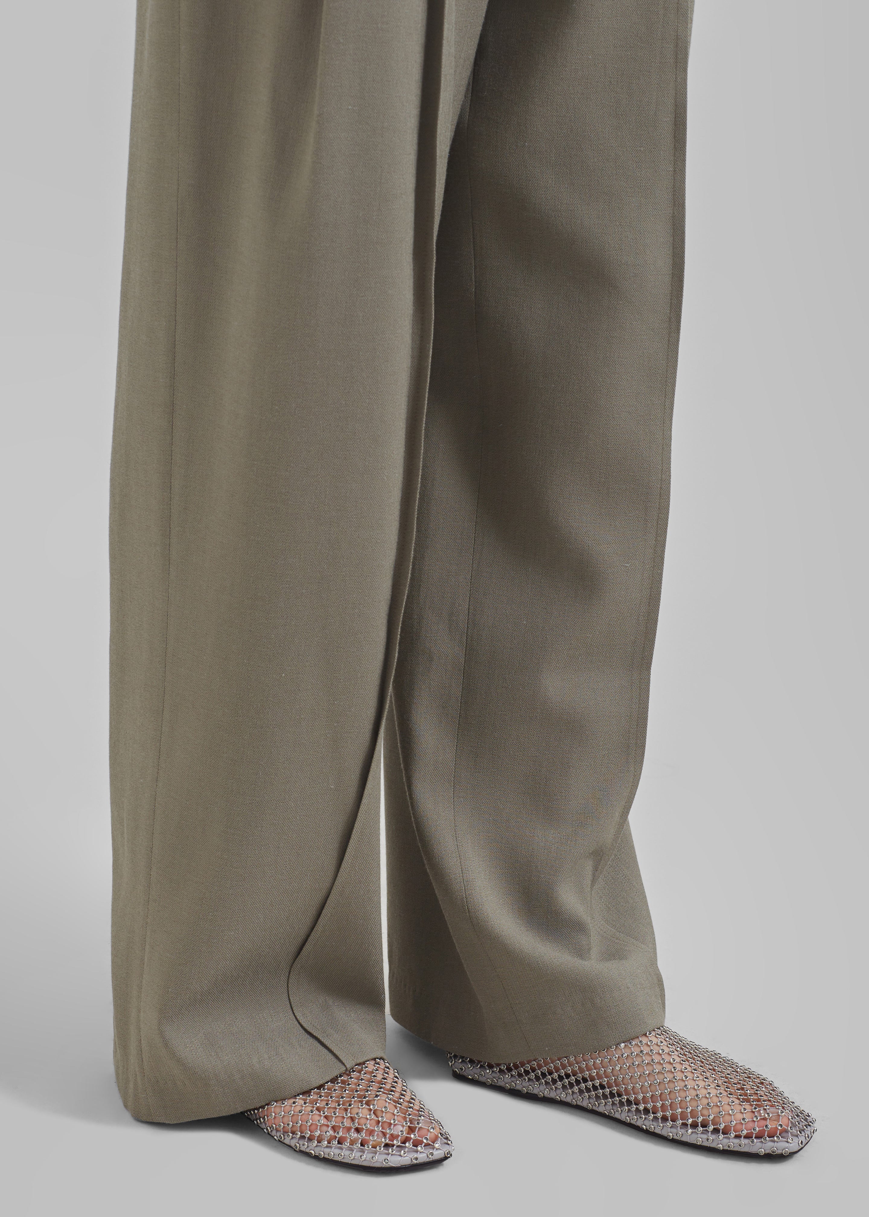 Xia Side Belt Trousers - Khaki - 5