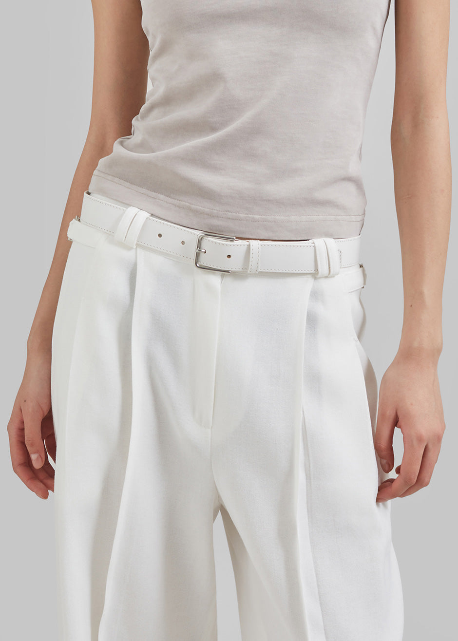 Xia Side Belt Trousers - White - 2