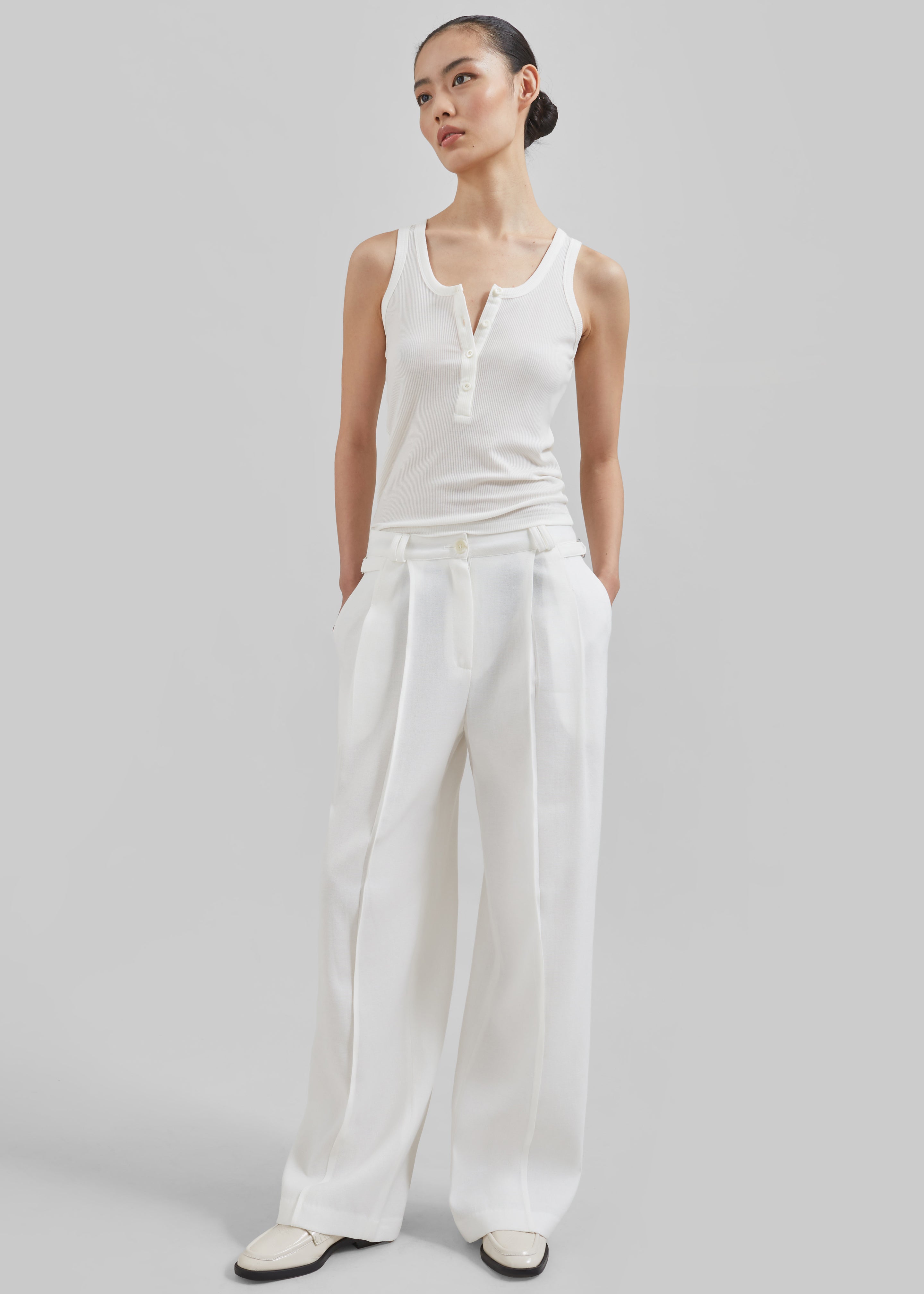 Xia Side Belt Trousers - White - 10