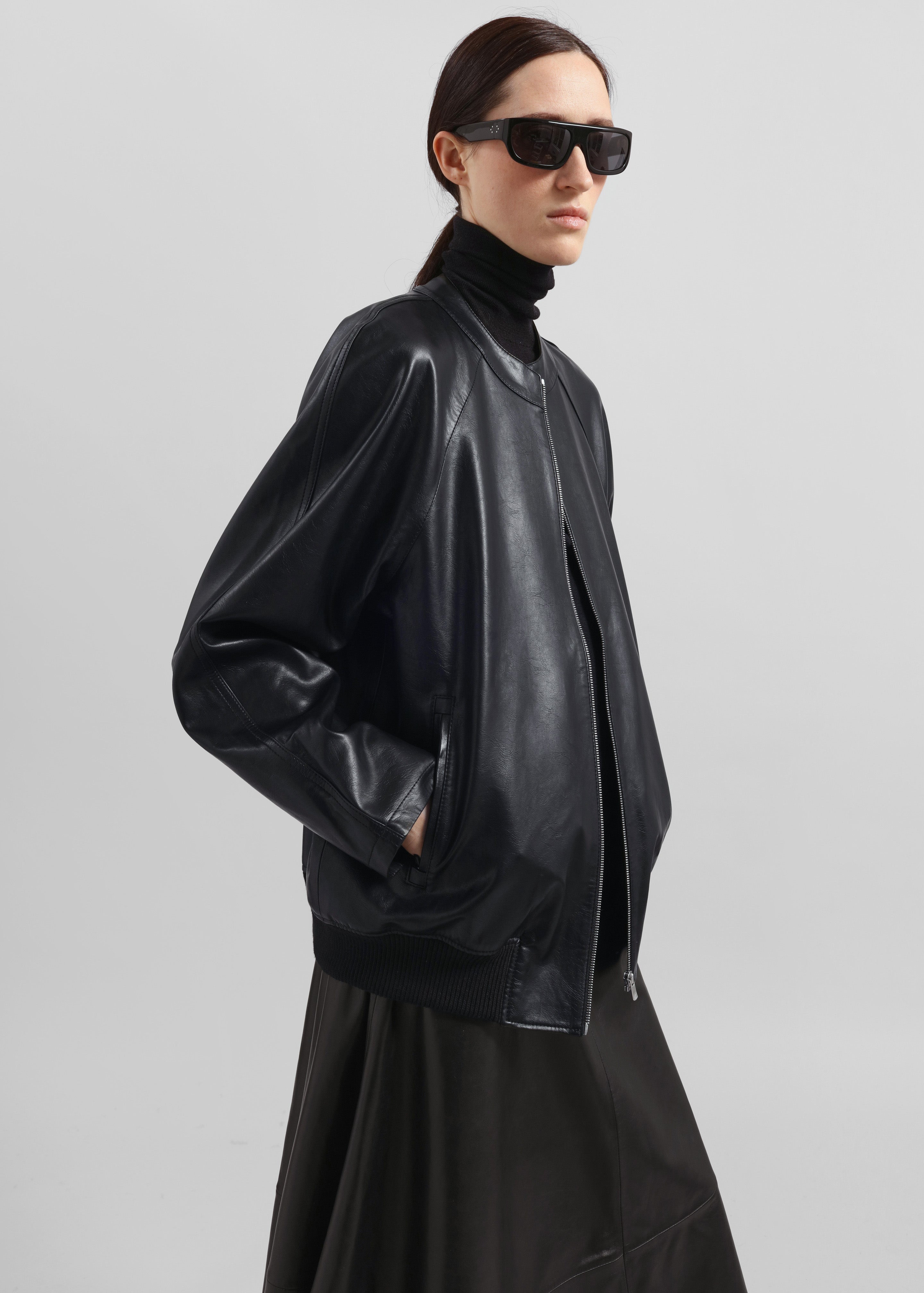 Xyla Faux Leather Jacket - Black – The Frankie Shop