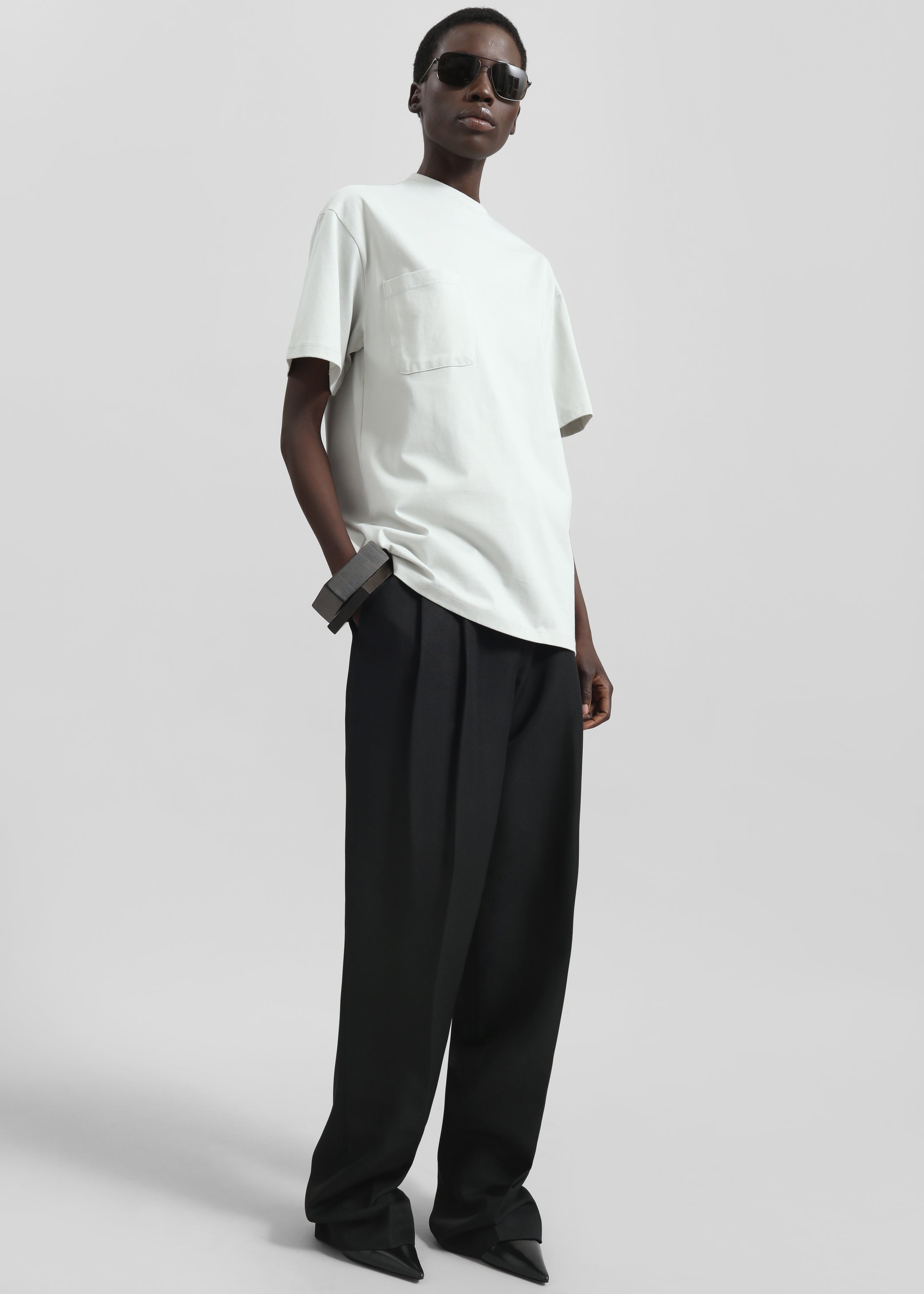Shop the look image for Yuri Boxy Super Soft Tee - Light Grey