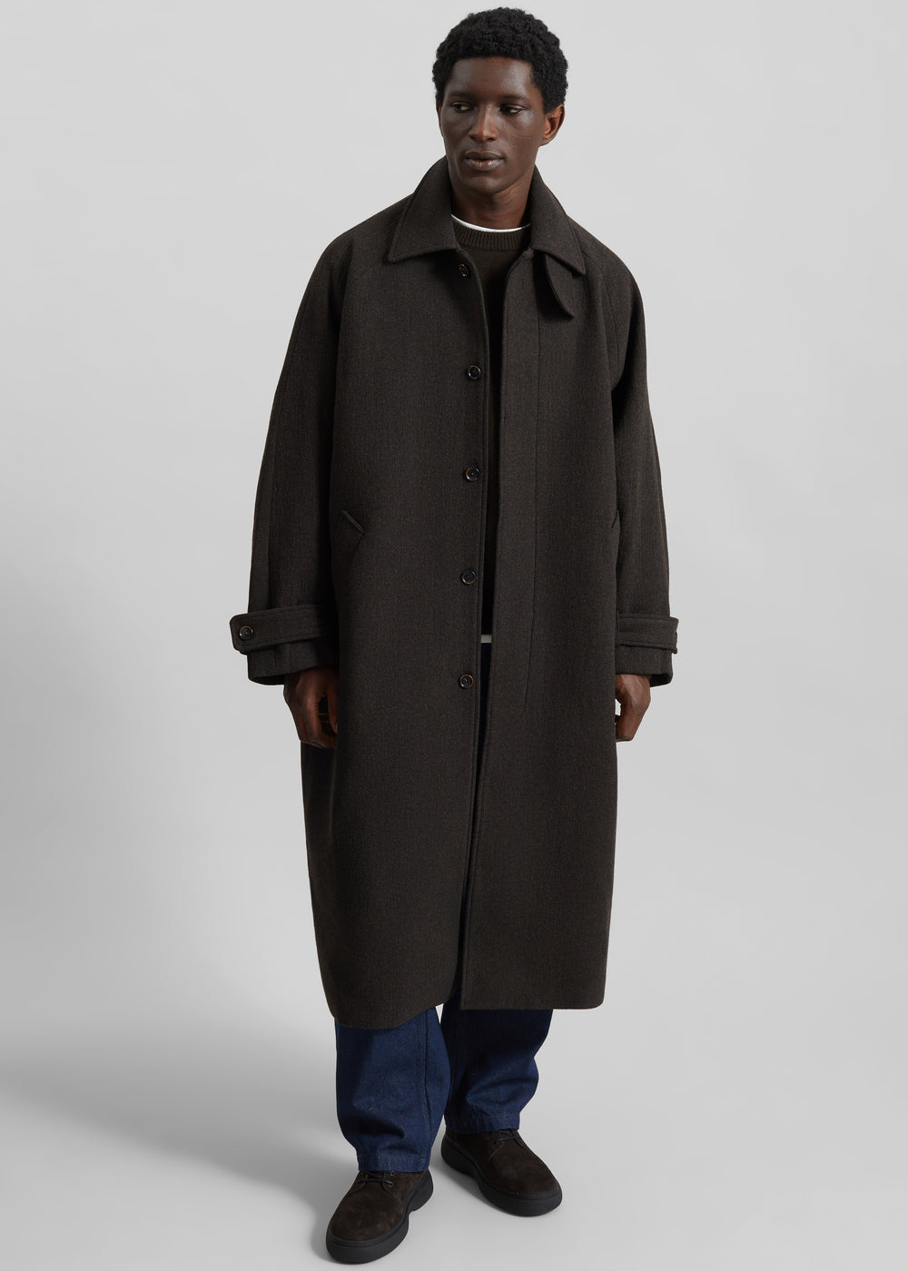 Zach Wool Blend Coat - Brown