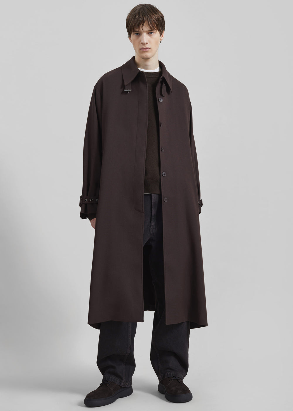 Zach Wool Blend Coat - Brown