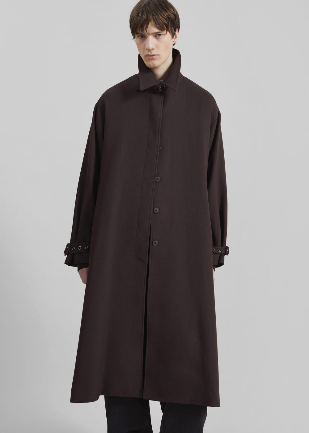 Zach Wool Blend Coat - Brown - 1