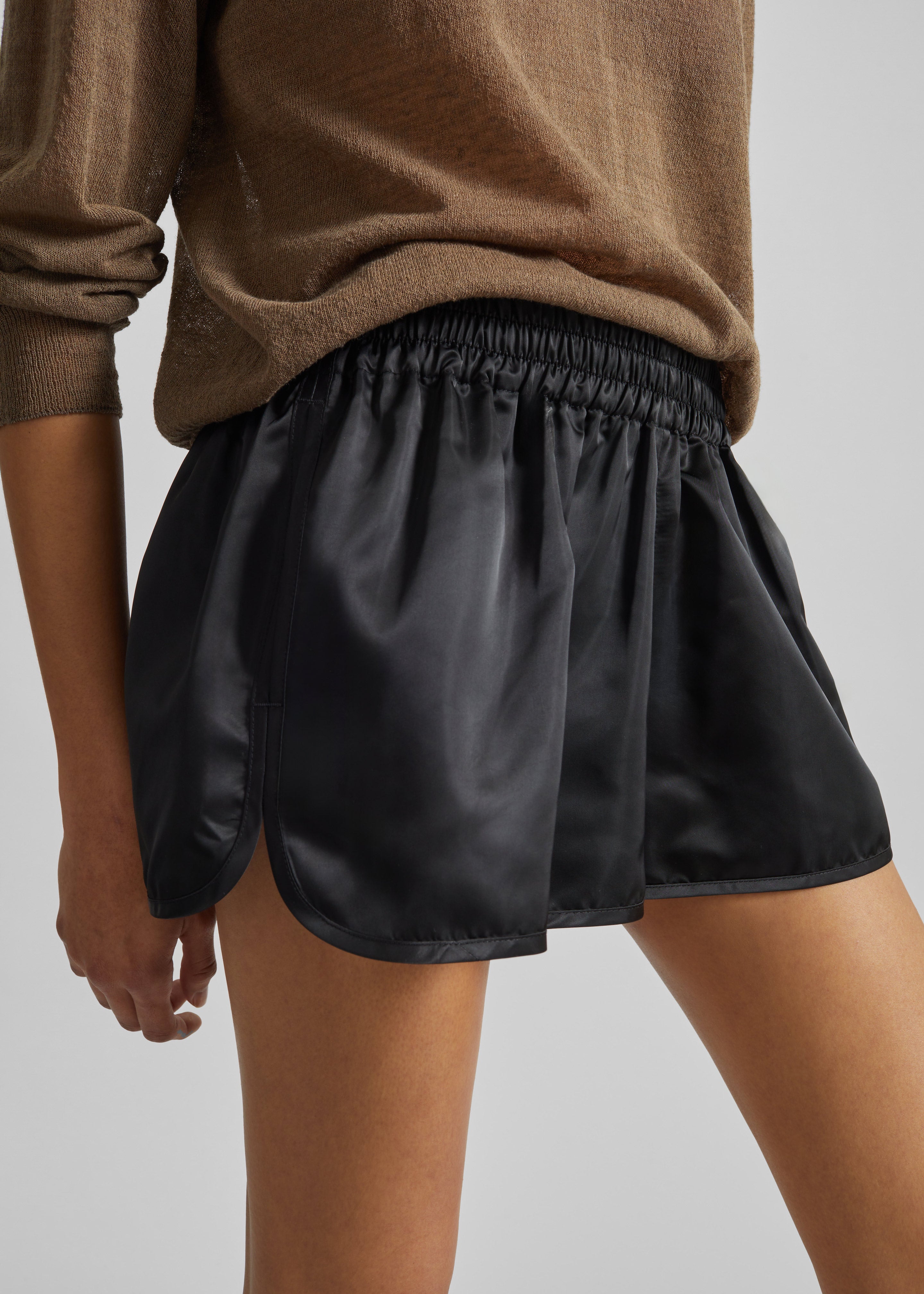 Zafra Satin Mini Shorts - Black – The Frankie Shop