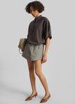 Zamora Textured Mini Shorts - Mocha