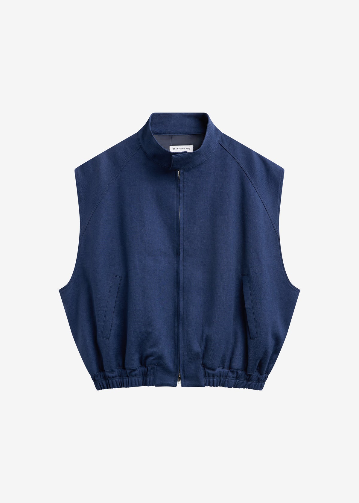Zave Linen Sleeveless Jacket - Navy - 7