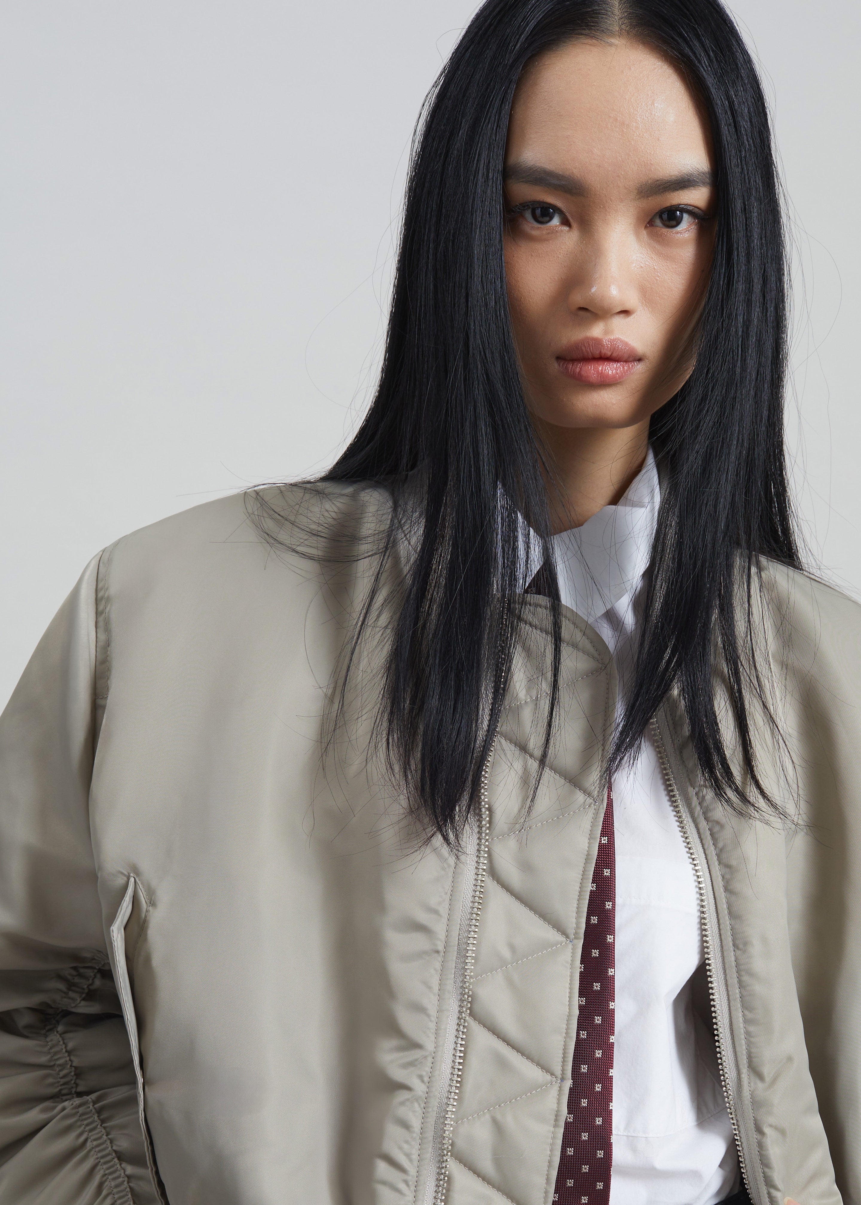 Zernez Cropped Bomber Jacket - Stone - 4