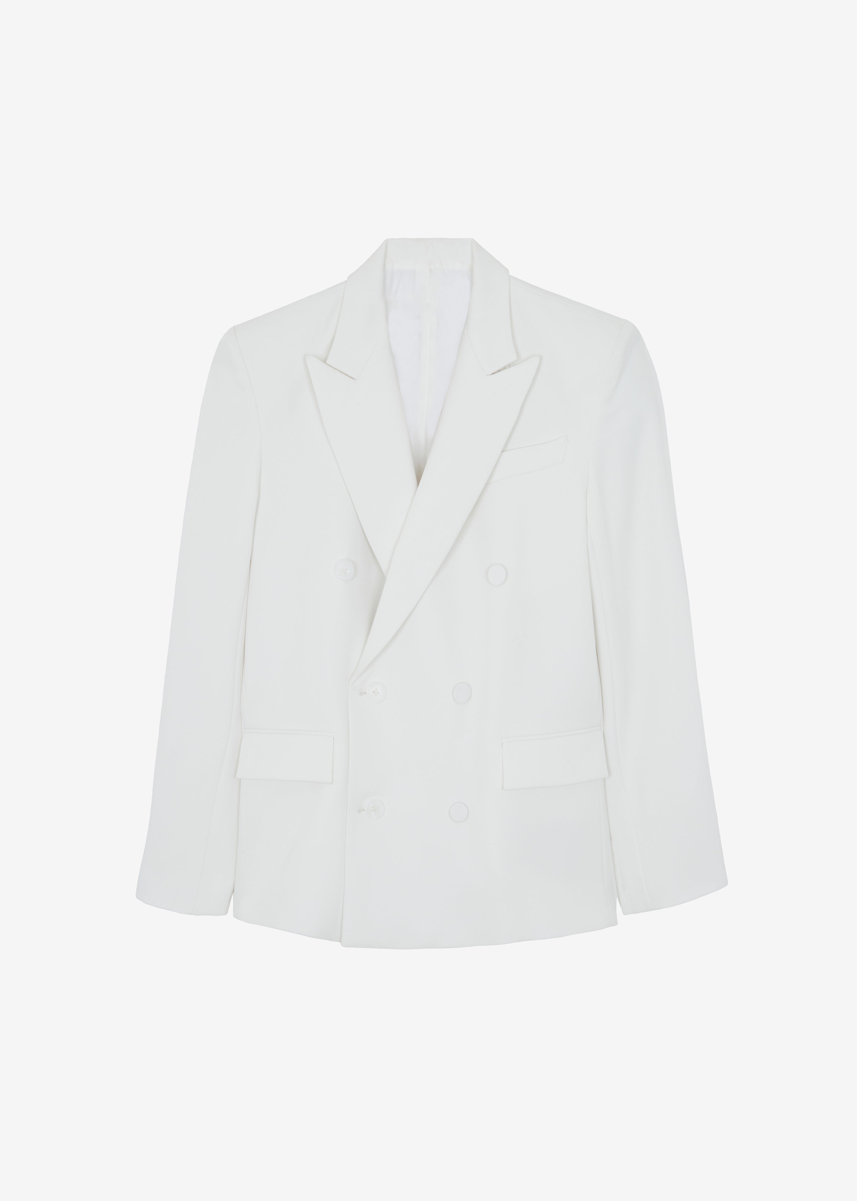 Zia Covered Buttons Blazer - White - 12