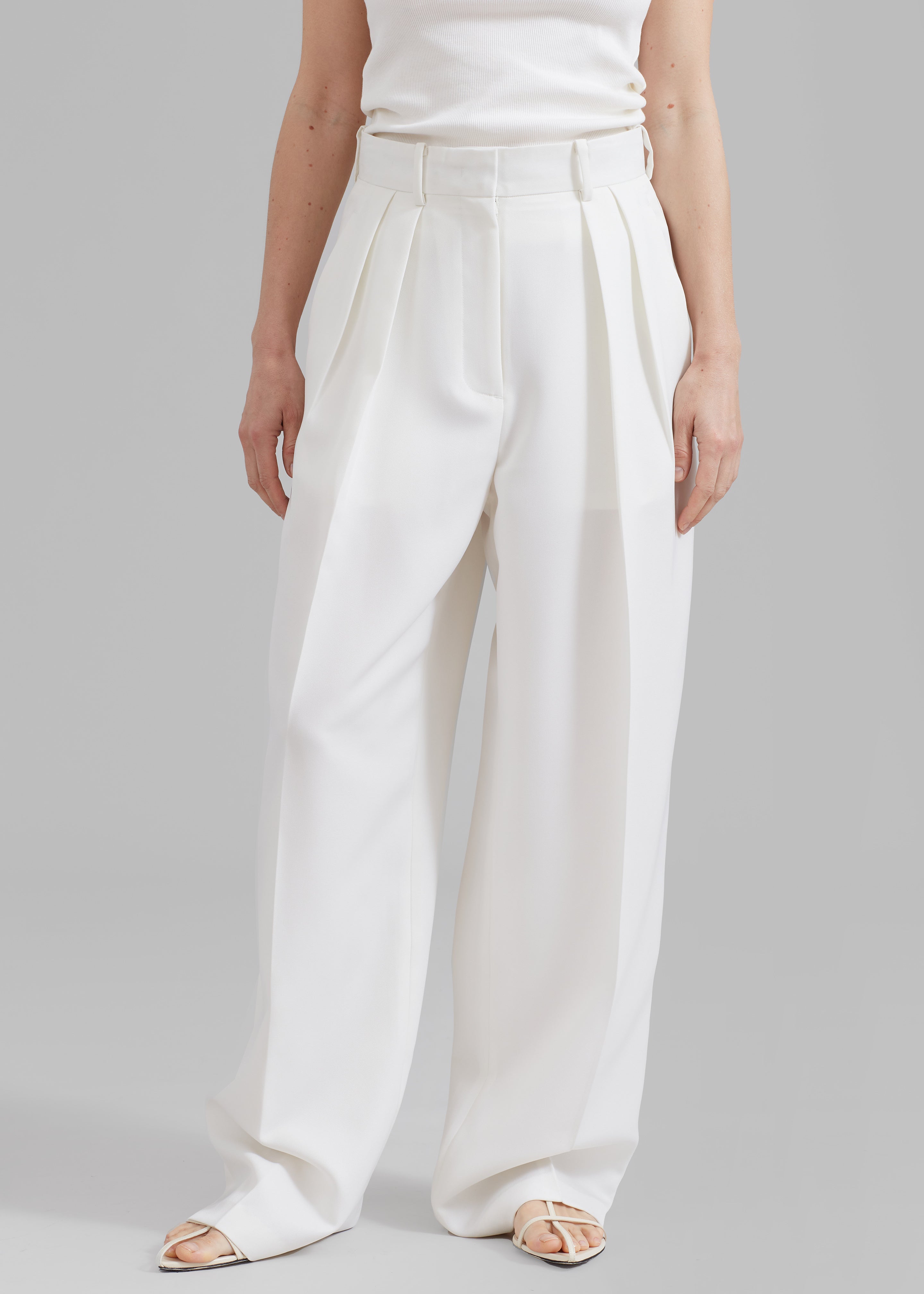 Zia Pintuck Trousers - White - 2