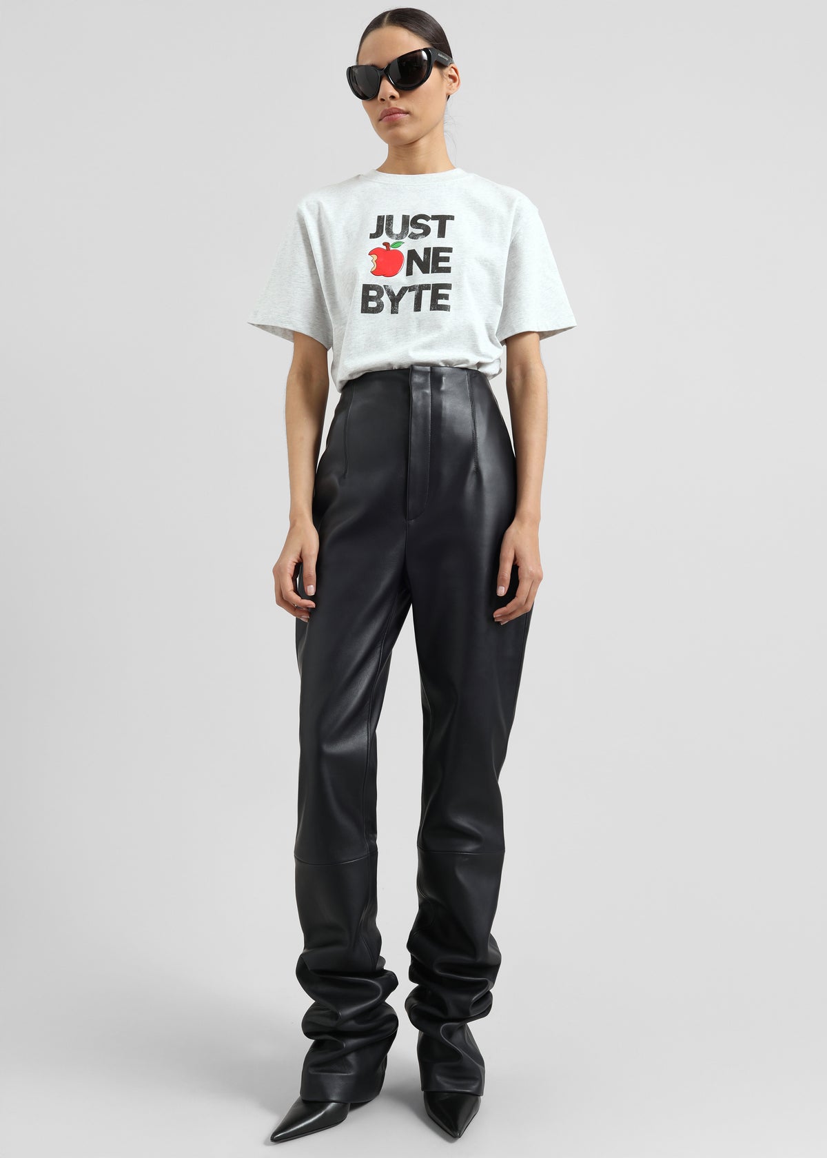 Ziggy Long Leather Pants - Black - 4