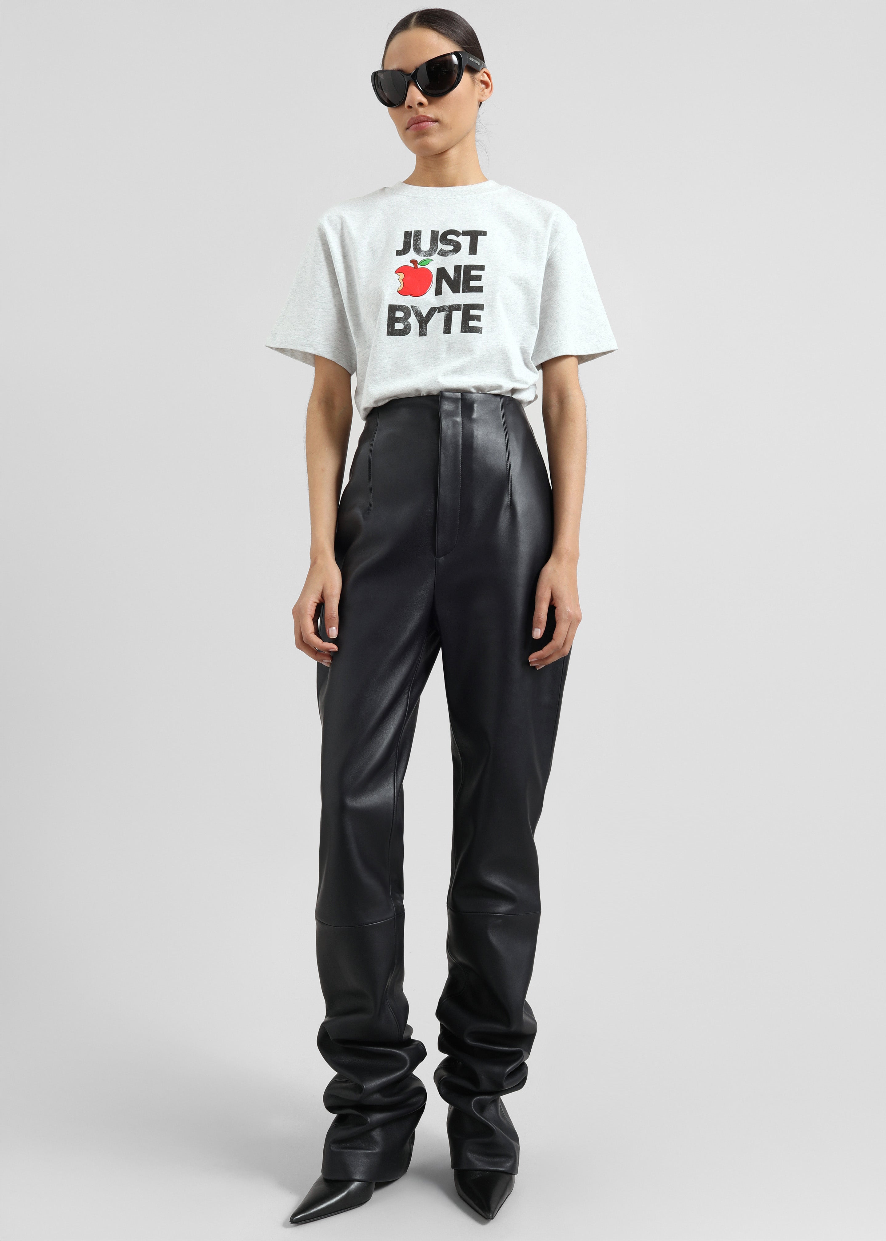 Ziggy Long Leather Pants - Black - 4