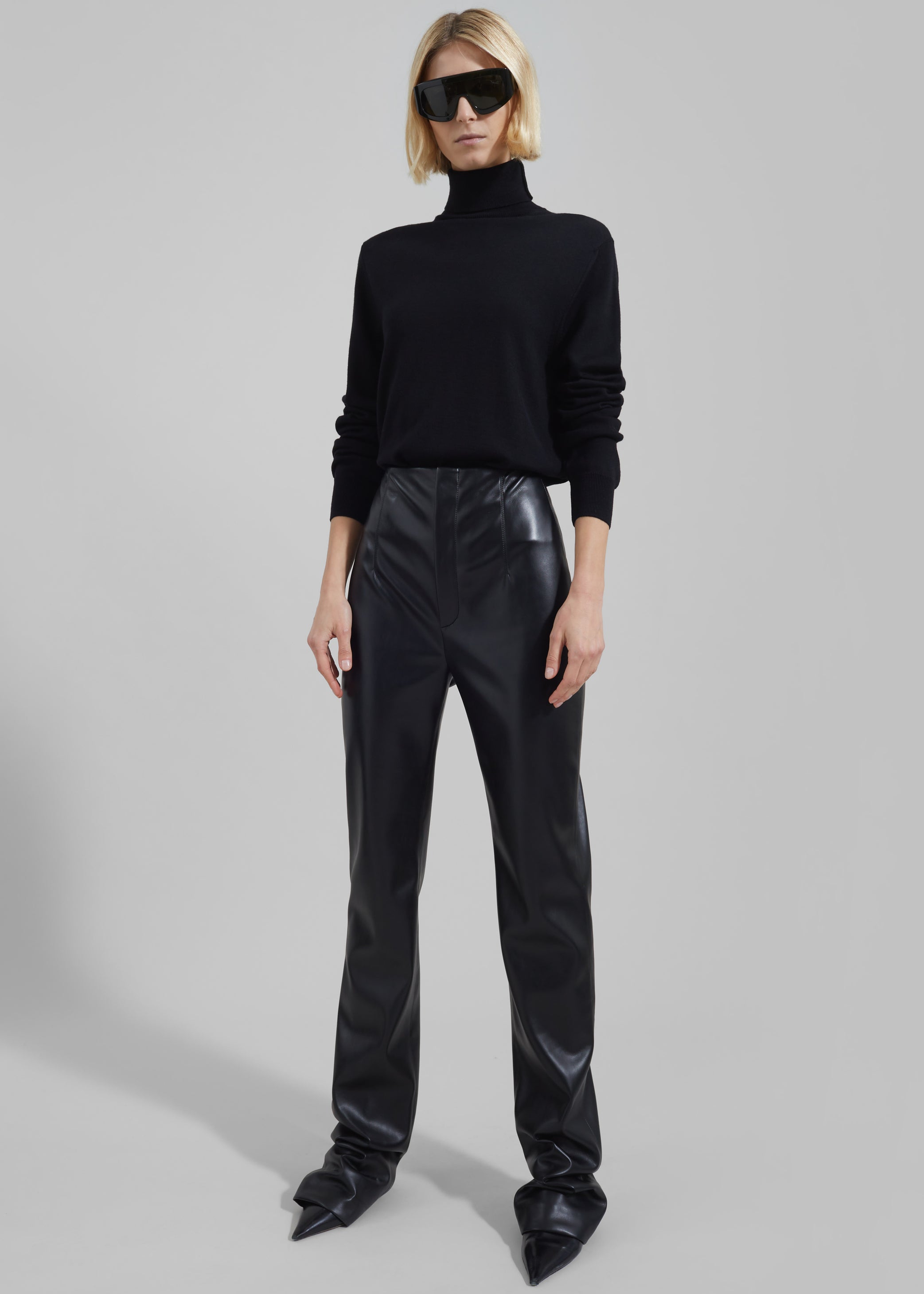 Shop the look image for Ziggy Long Leather Pants - Black