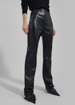 Ziggy Long Leather Pants - Black