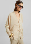 Zina V-Neck Cardigan - Beige