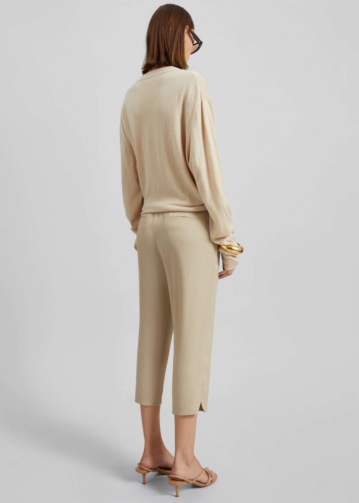 Zina V-Neck Cardigan - Beige - 8