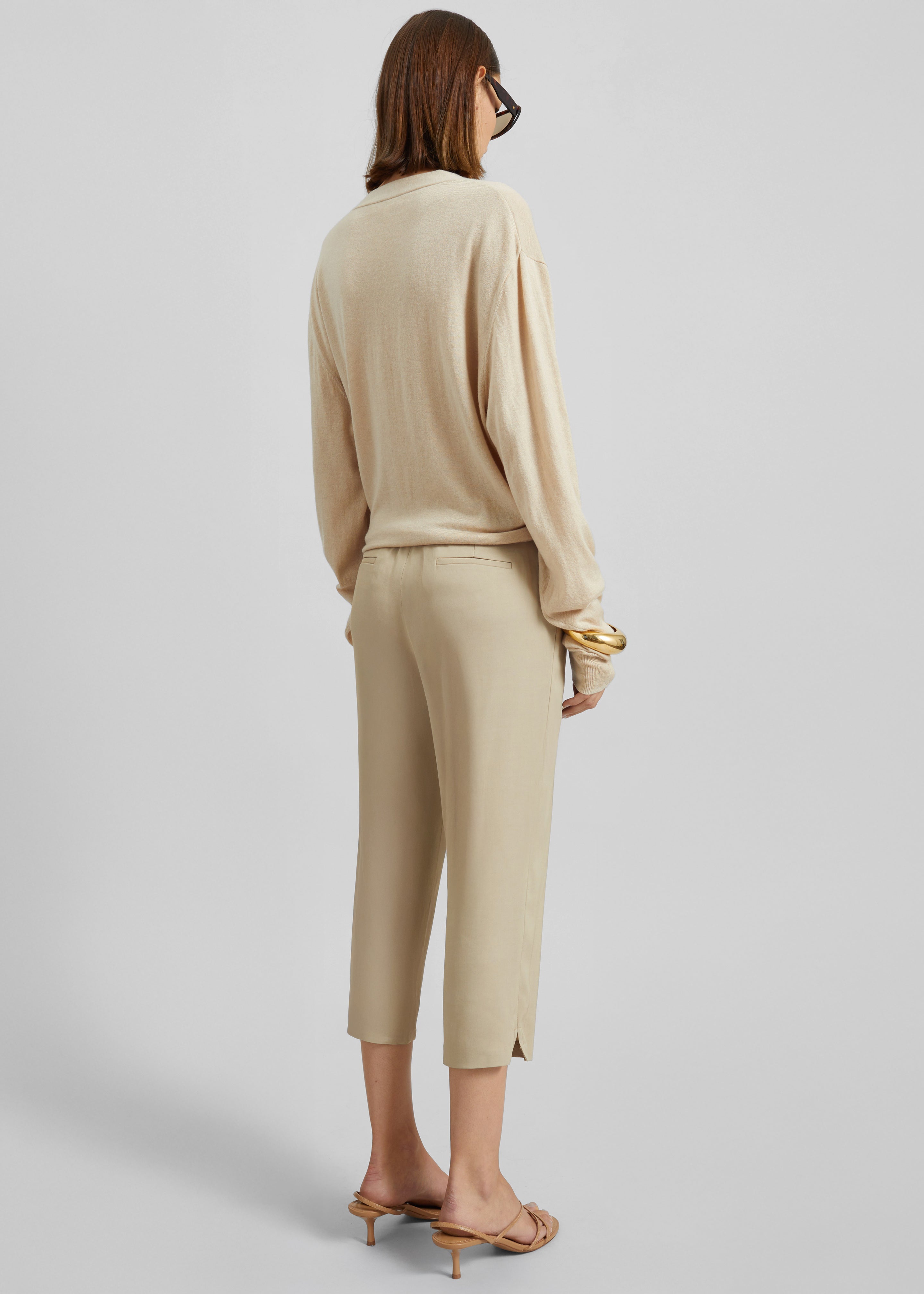 Zina V-Neck Cardigan - Beige - 8