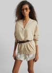 Zina V-Neck Cardigan - Beige