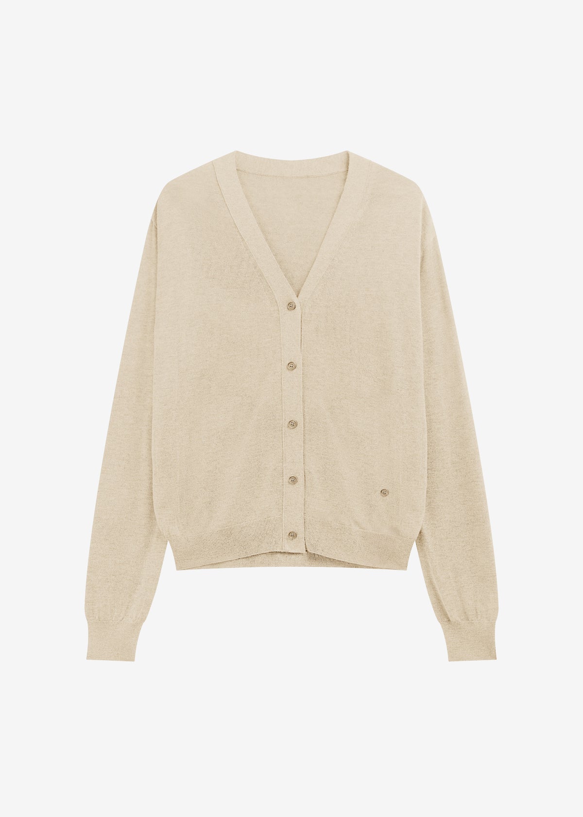 Zina V-Neck Cardigan - Beige - 7