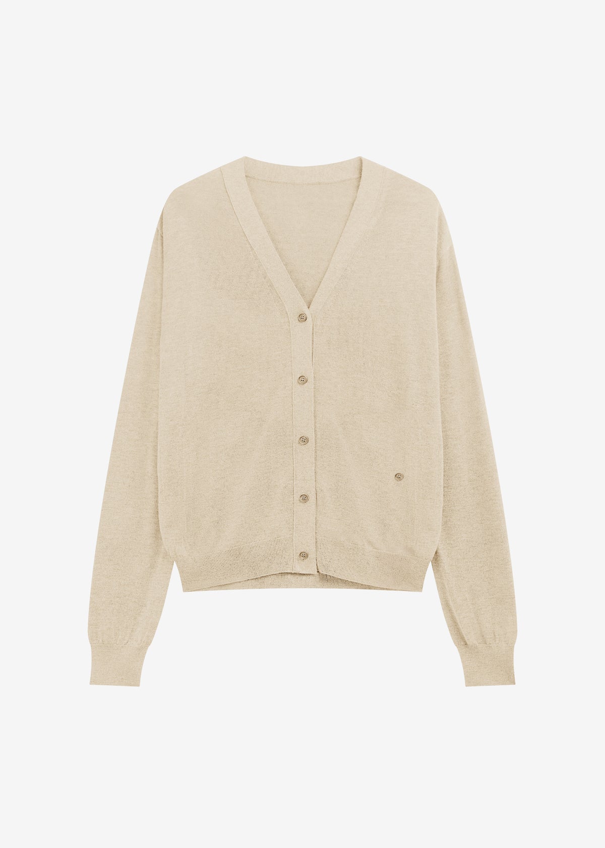 Zina V-Neck Cardigan - Beige - 9