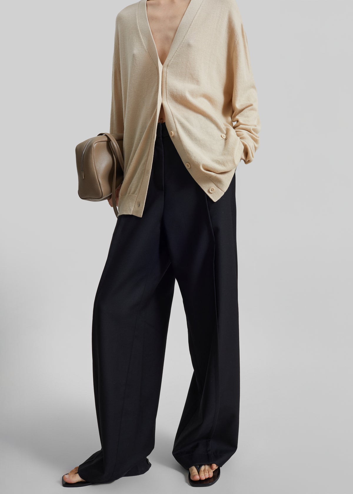 Zina V-Neck Cardigan - Beige - 6