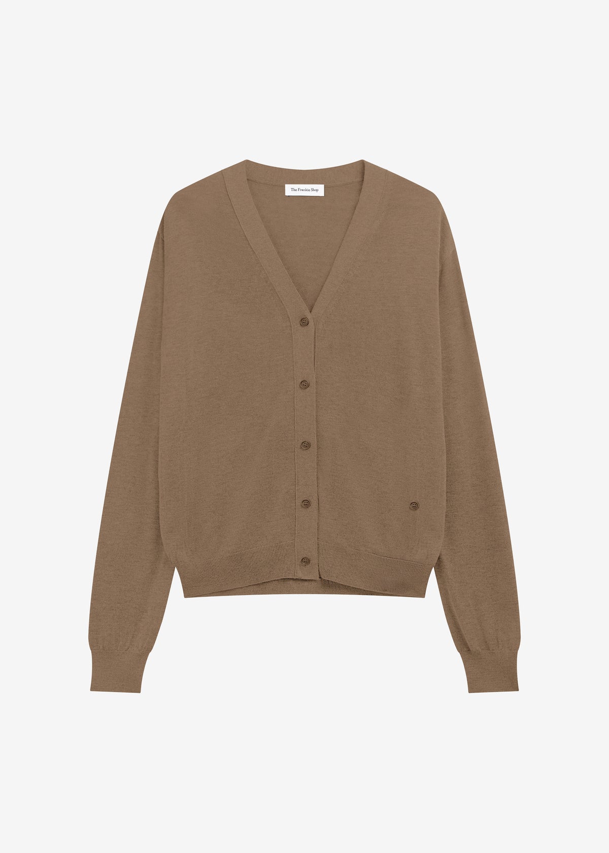 Zina V-Neck Cardigan - Mocha - 10