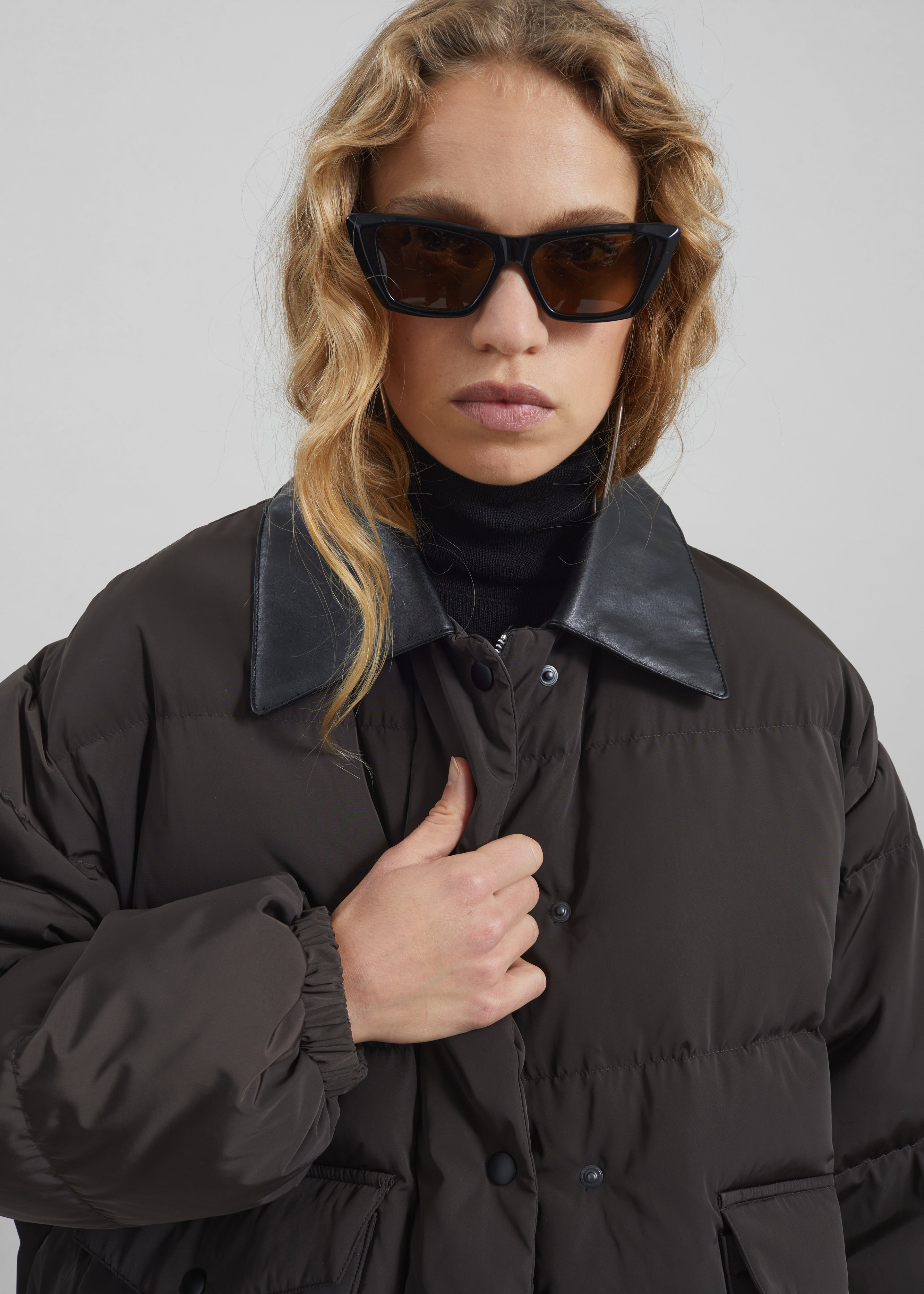 Zinal Puffer Jacket - Dark Brown - 4