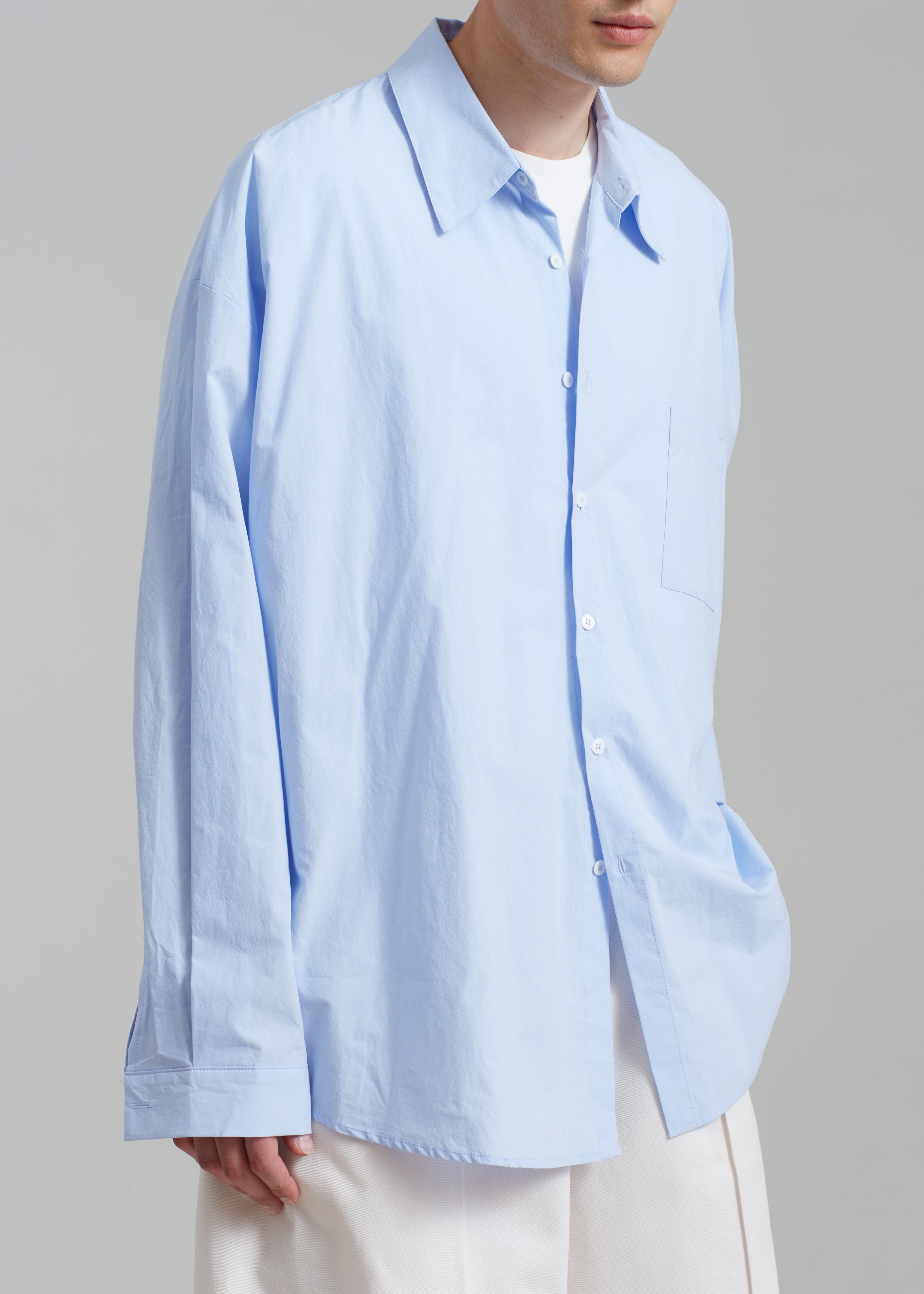 Darren Oversized Shirt - Light Blue - 3