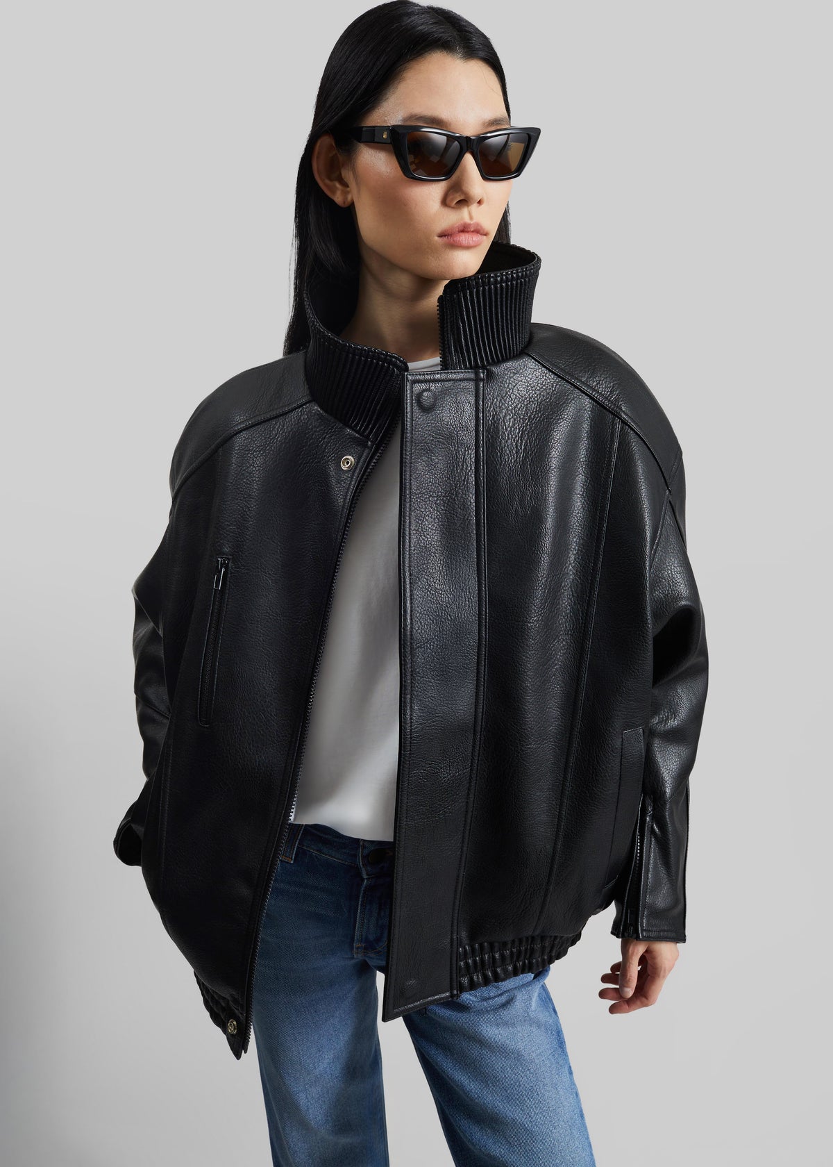 Zion Quilted Bomber Jacket - Black - 1