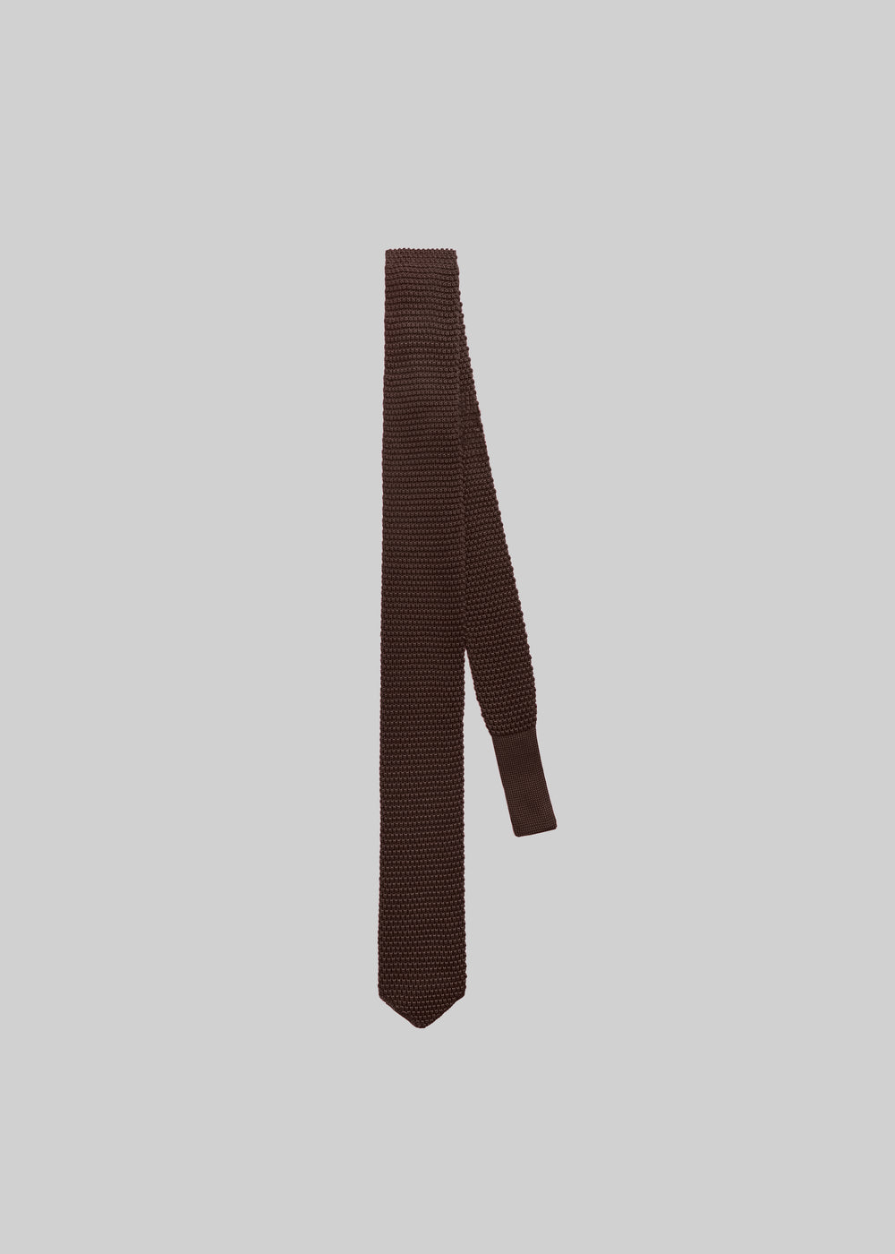 Zira Knitted Silk Tie - Brown - 1
